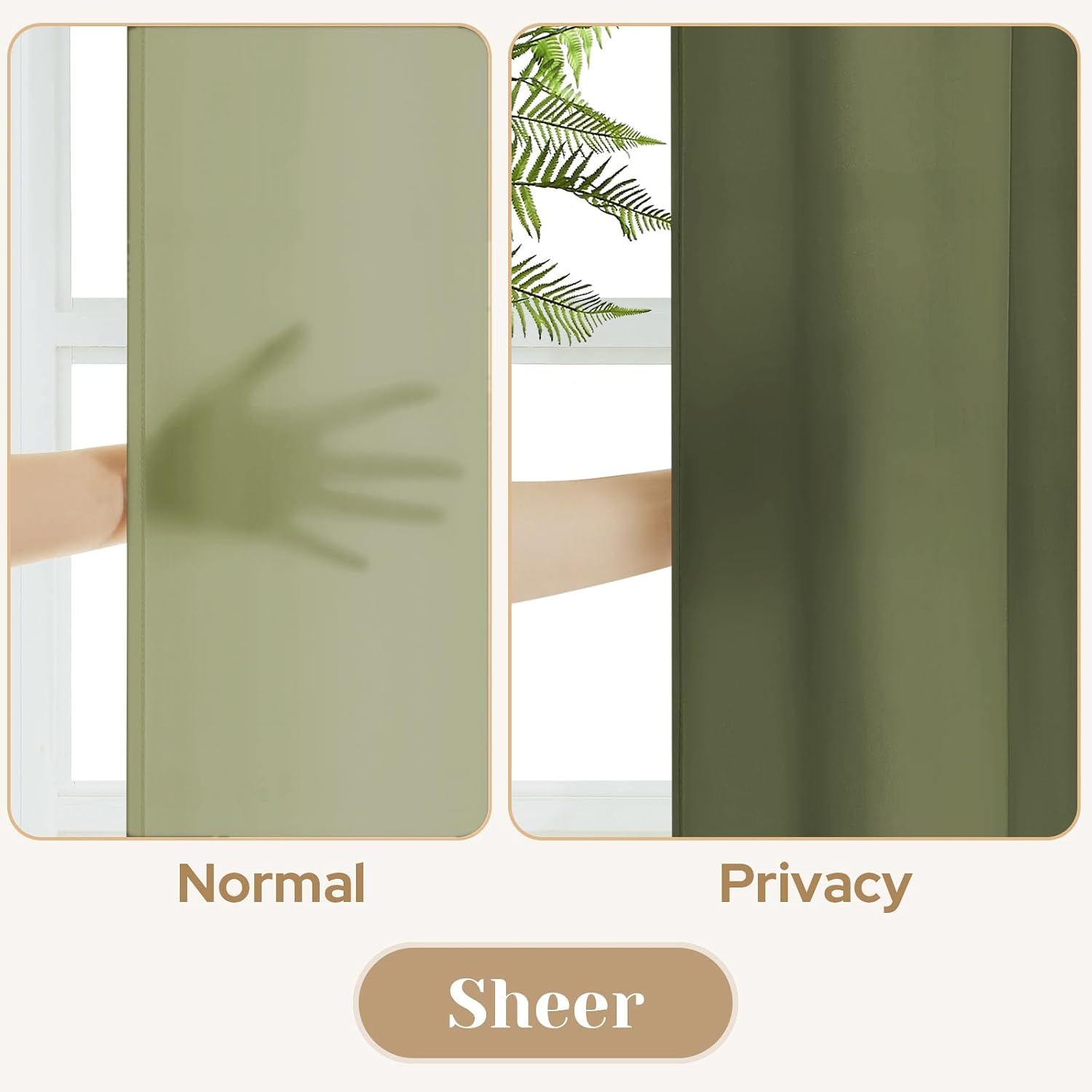 Detalle 2 de HOMEIDEAS Privacy Sheer Curtains, 52 x 96 in