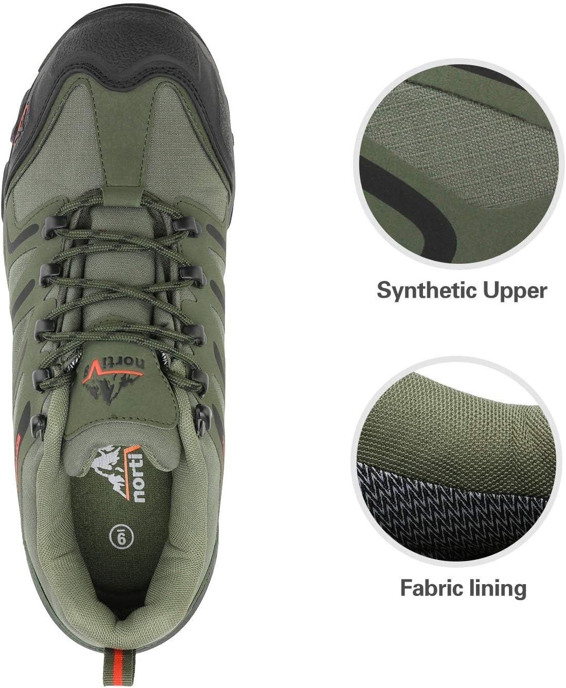 Detalle de NORTIV 8 Herren wasserdichte Wanderschuhe – Leicht, robust und komfortabel für Outdoor-Touren