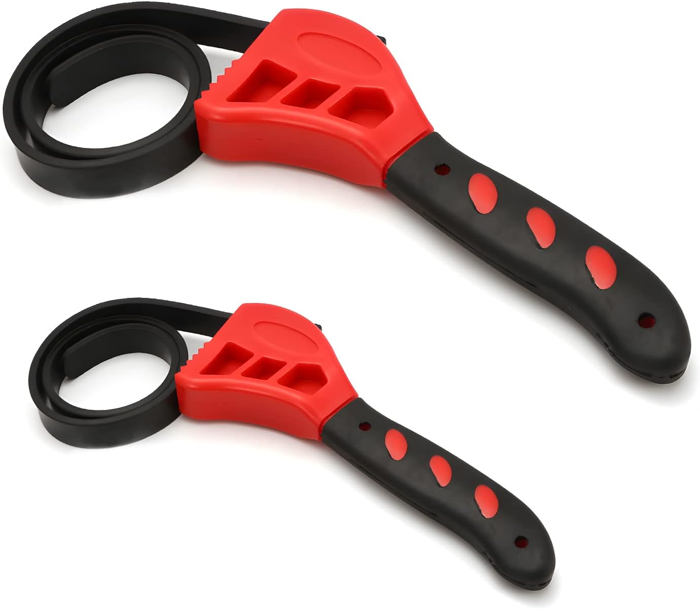 Detalle de FUSHUI 2 Pack Oil Filter Strap Wrench: Versatile Belt Wrenches for Car Maintenance