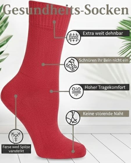 Detalle 2 de Fiera Besa diabetikersockor för dam i bambuviskos, 4 par, sömlösa