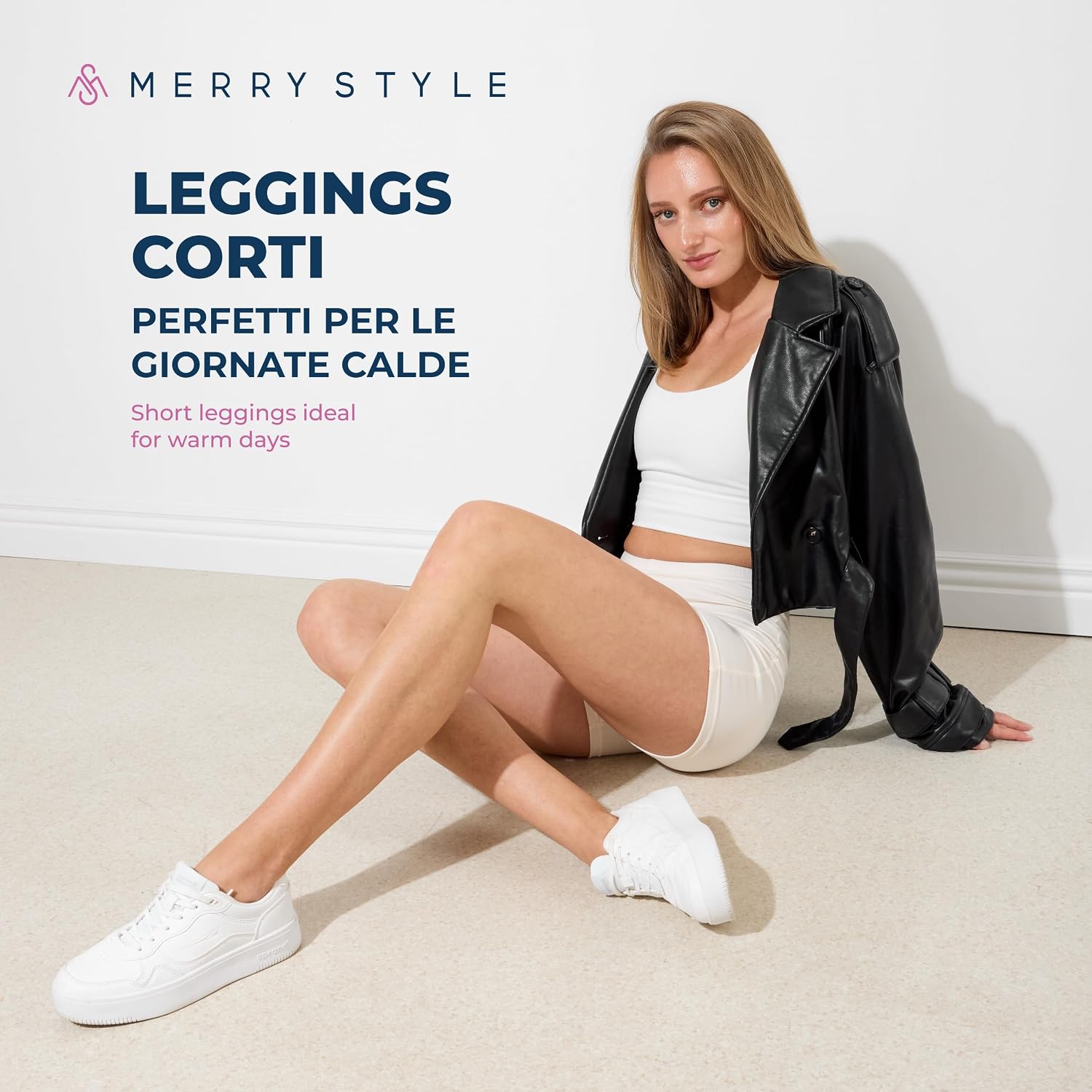 Detalle de Merry Style MS10-391 pantaloncini palestra donna in viscosa: shorts elastici per fitness e yoga