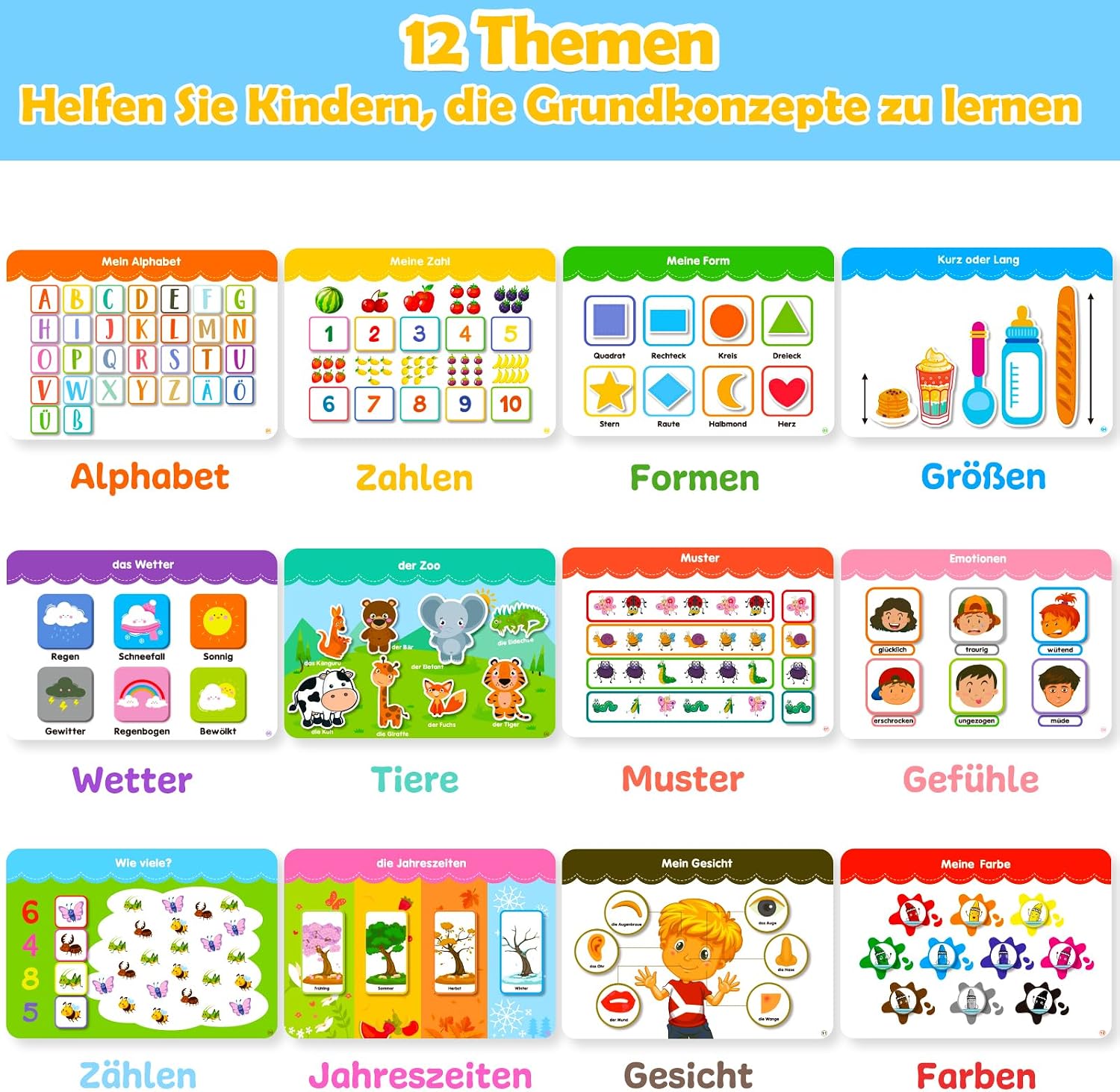 Detalle 2 de Weokeey Quiet Book Montessori 12 Themen