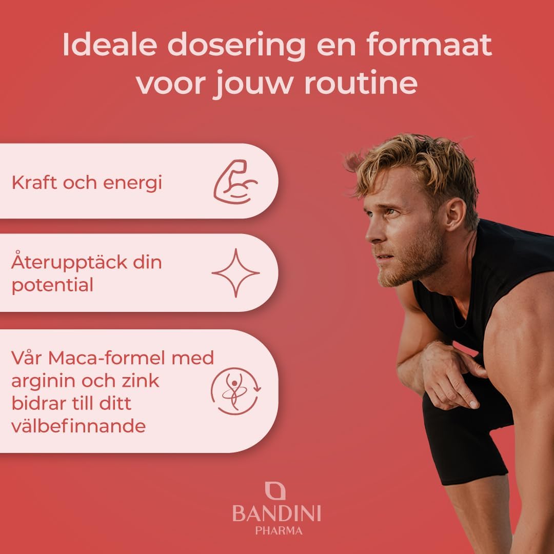 Detalle de BANDINI MACA POWER Peru supplement met maca, tribulus en 60 vegan capsules