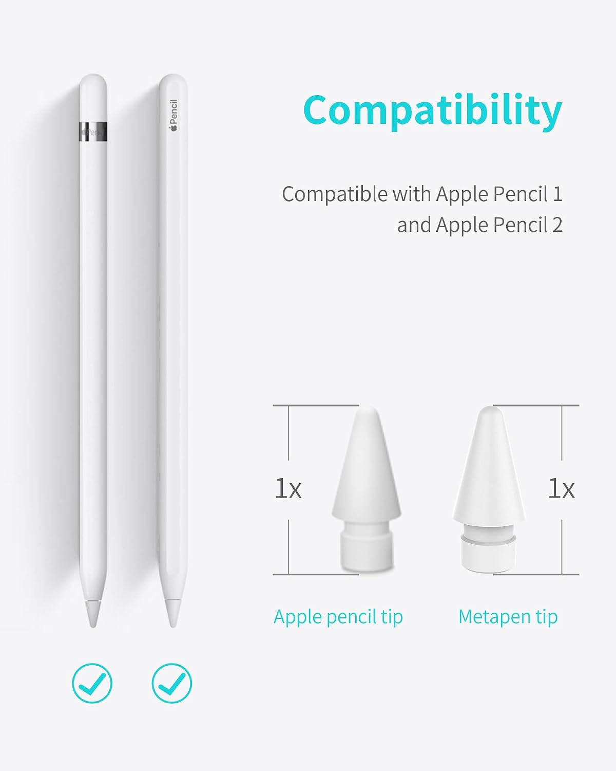 Thumbnail 2 de Metapen 4 Pack Tips for Apple Pencil Pro