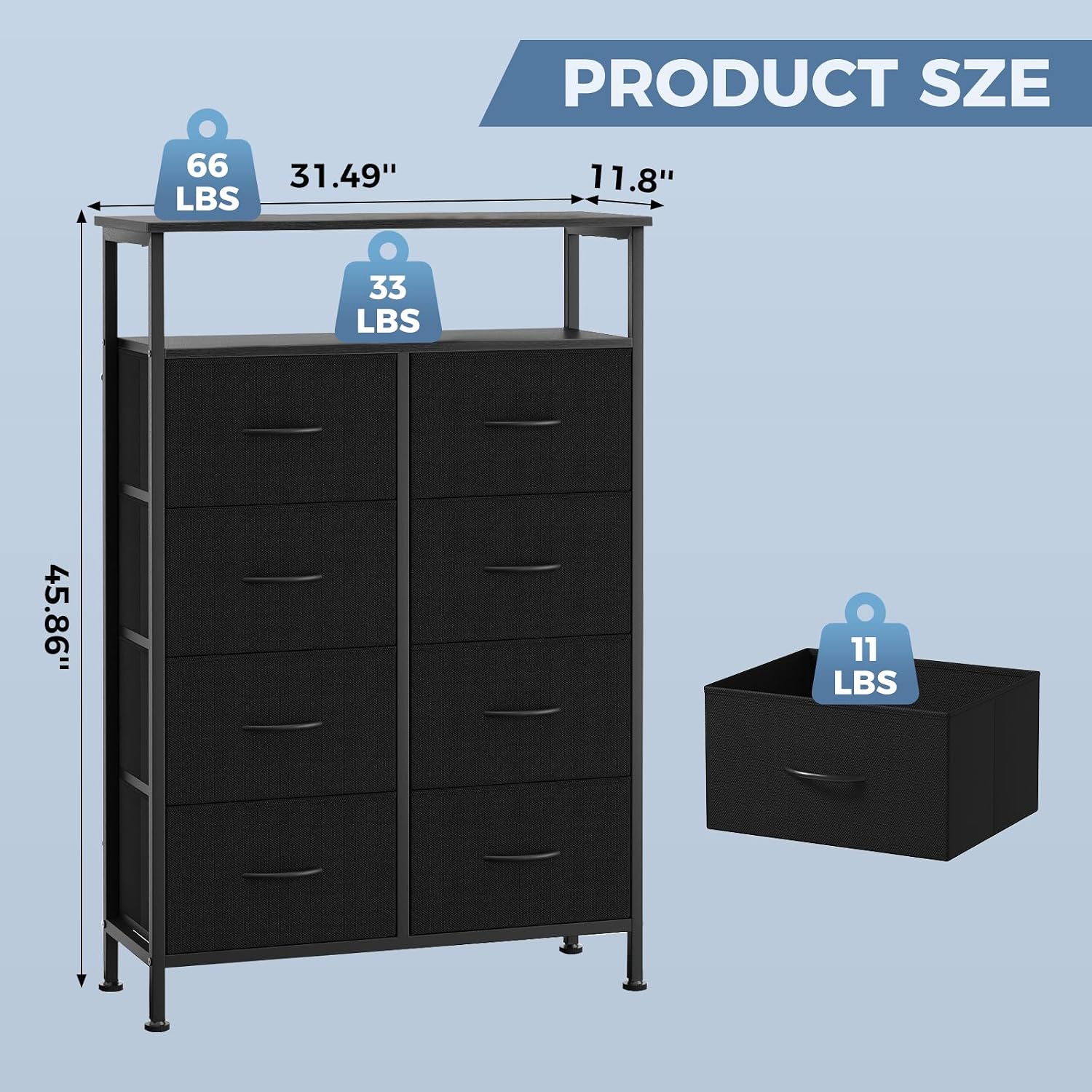 Detalle de DUMOS Dresser, 8-Drawer