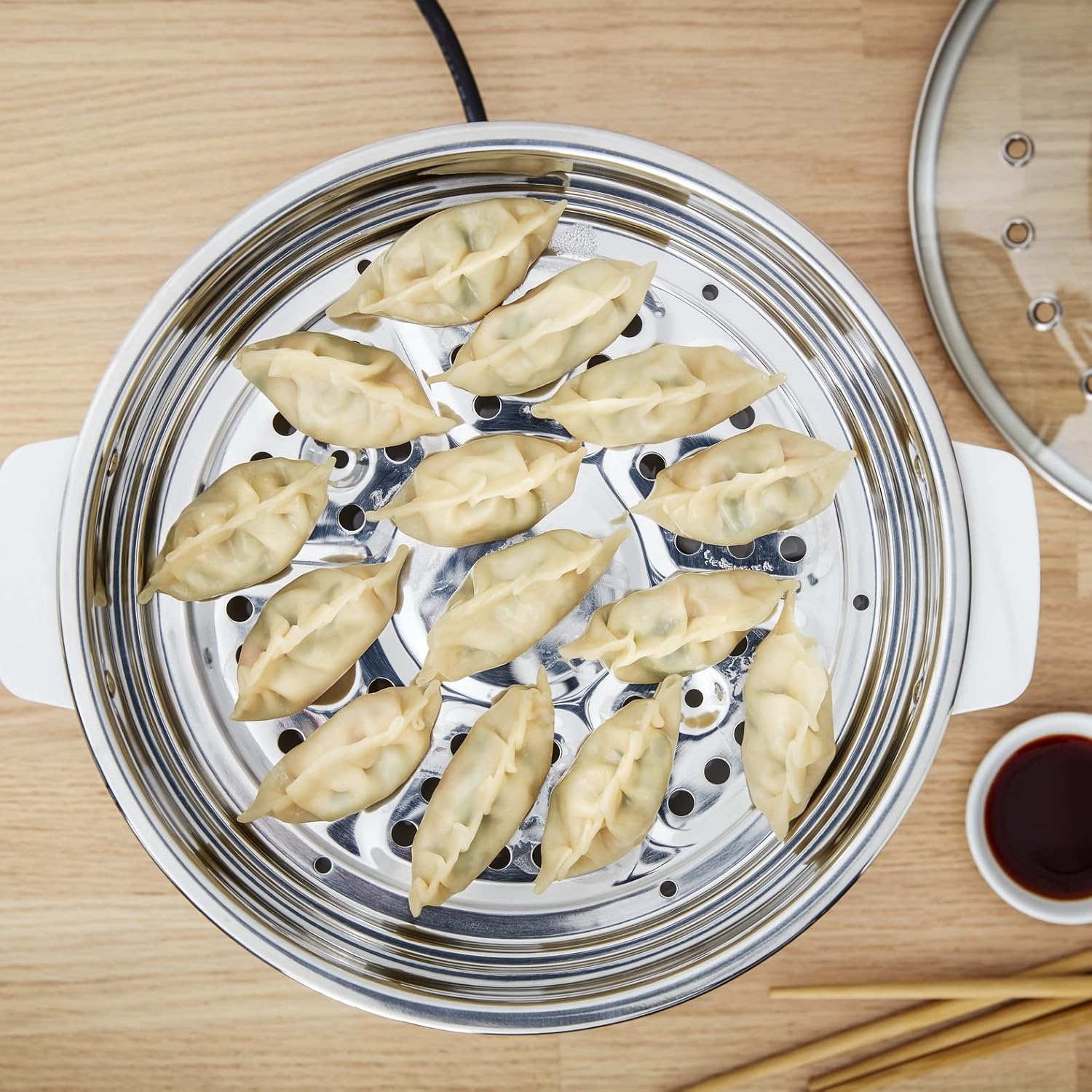 Thumbnail 4 de Tefal Dampfgarer elektrisch VC1451 mit 2 Edelstahlbehältern (6 l) und Timer