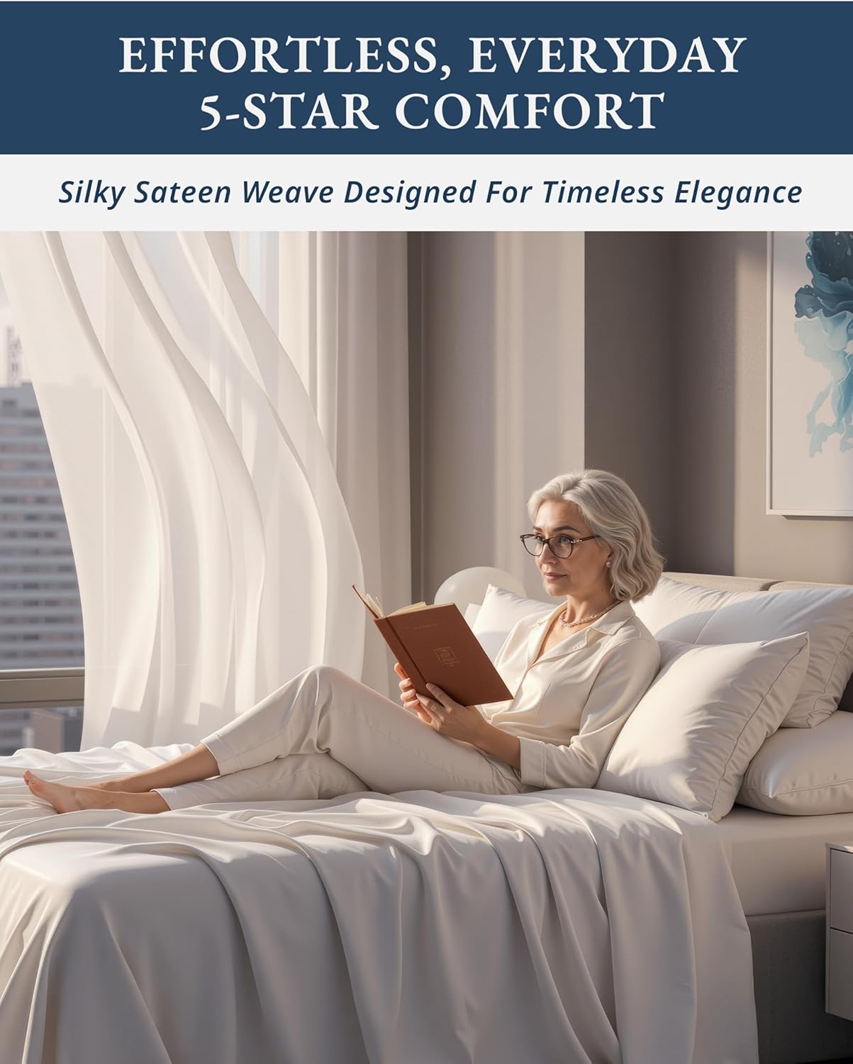 Thumbnail 4 de Egyptian Cotton Sheets Queen 4-Piece Set