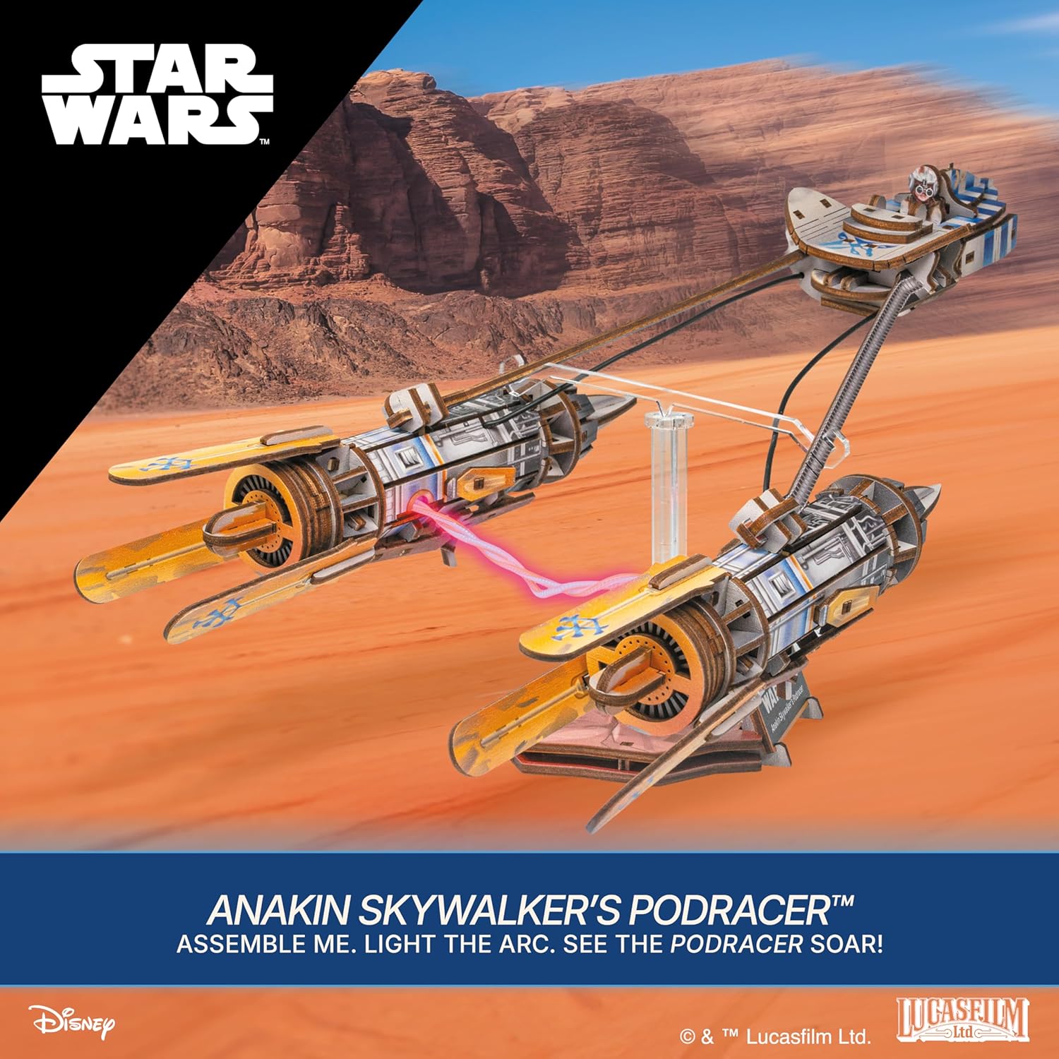 Detalle de UGEARS Star Wars Anakin Skywalker’s Podracer – 3D Wooden Puzzle for Adults