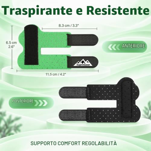 Detalle 2 de supregear tutori a stecca per dita, set da 2 con barra in alluminio