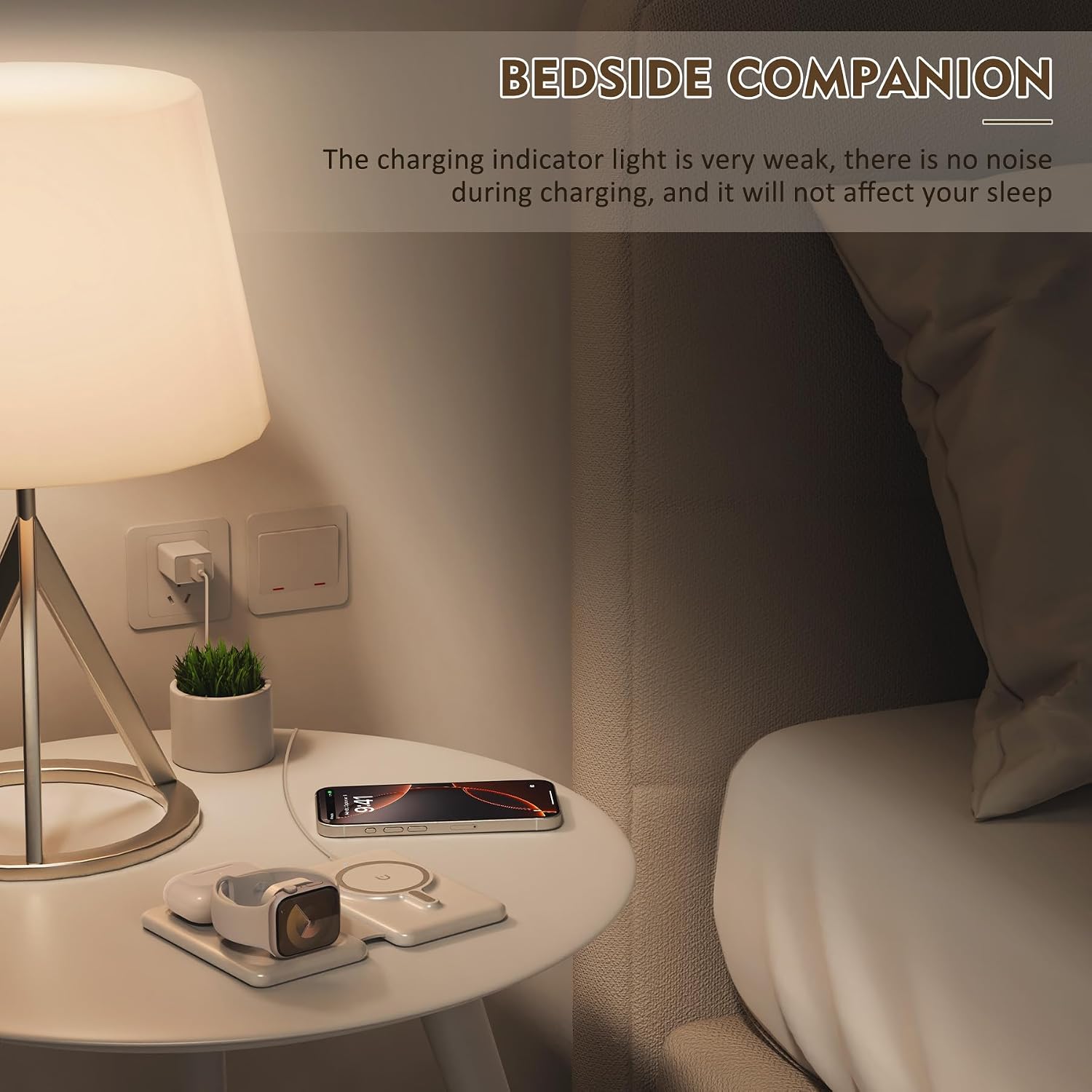Detalle de Magnetic Wireless Charger for iPhone: 3-in-1 Travel Charging Station