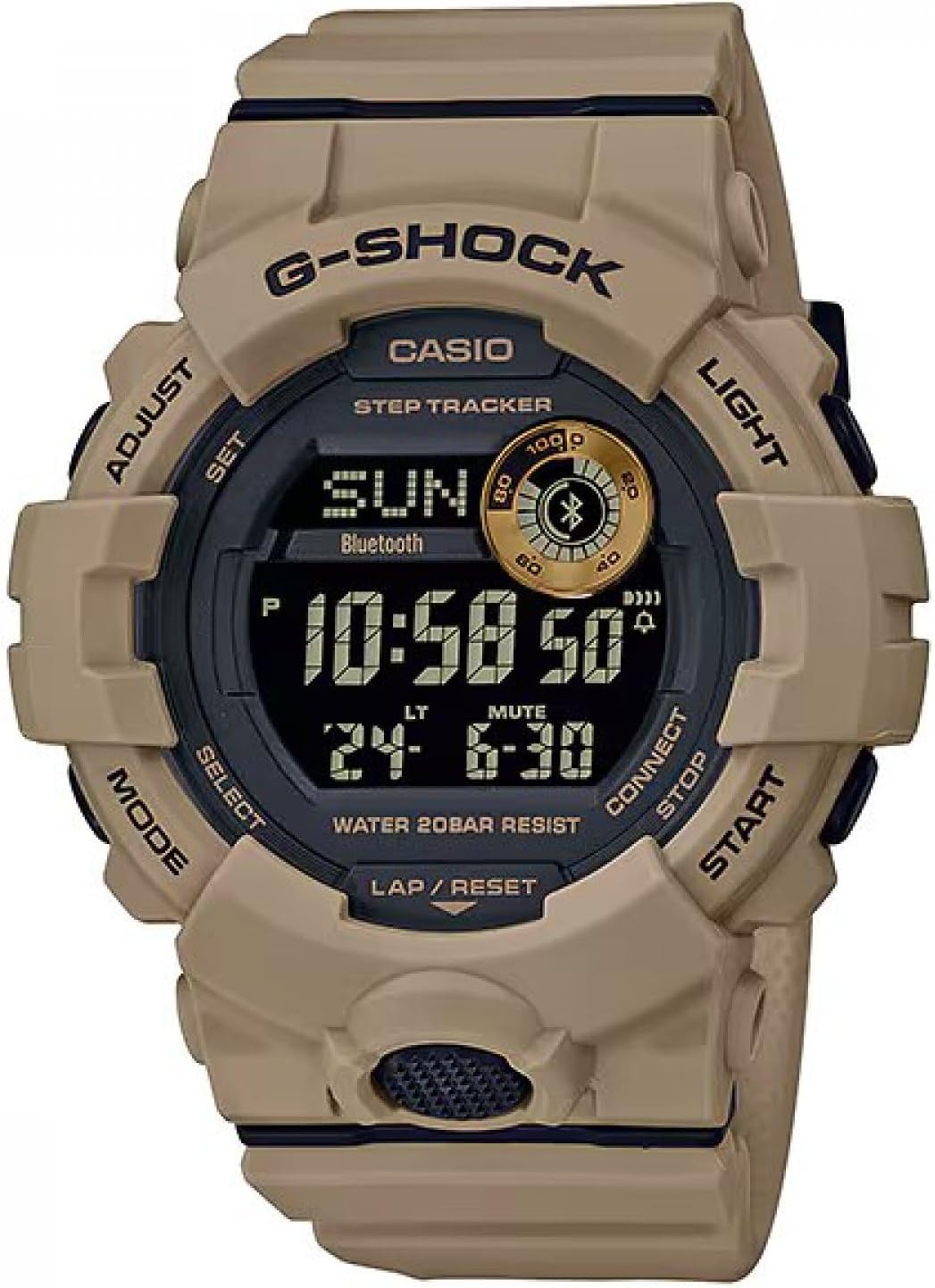 Detalle 2 de Casio Reloj Cuarzo para Hombre GBD-800UC-3ER con dial Digital LCD y correa de Rubber, caqui