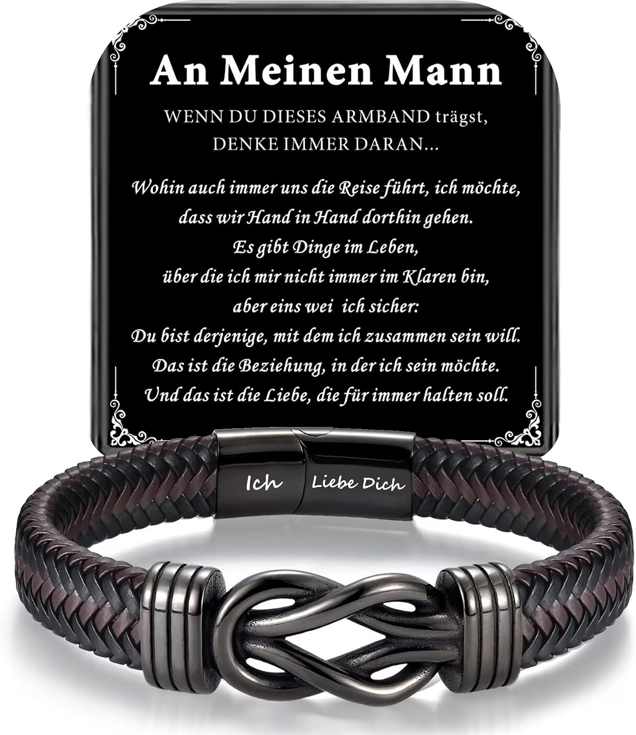Detalle de HAYOUWAY Lederarmband Herren 21,5 cm