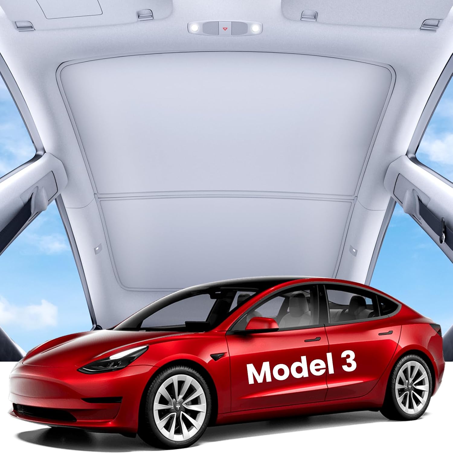Detalle de REEVAA 2025 Upgrade Tesla Model 3 Sunshade Roof for Model 3