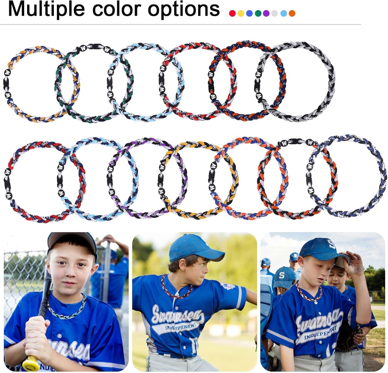Thumbnail 5 de Willtok Premium 18inch Baseball Necklace with Nylon Tri-Braided Rope Tornado Design
