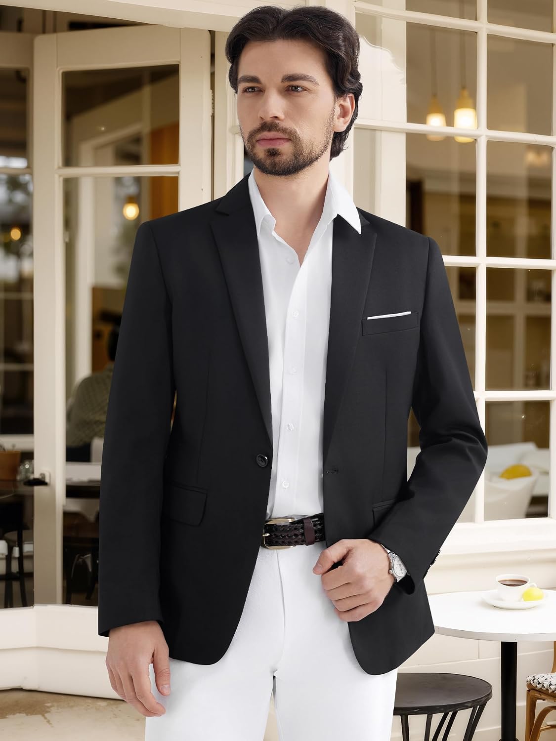 Thumbnail 2 de MAGE MALE Men's One-Button Blazer, Slim Fit, Notched Lapel, Two Vents
