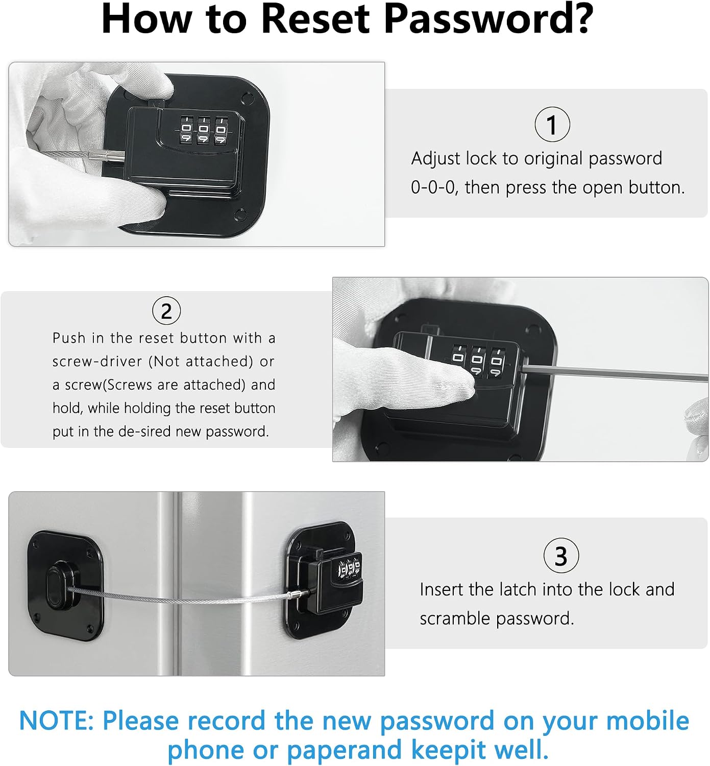 Detalle 2 de Refrigerator Combination Lock, 2-Pack