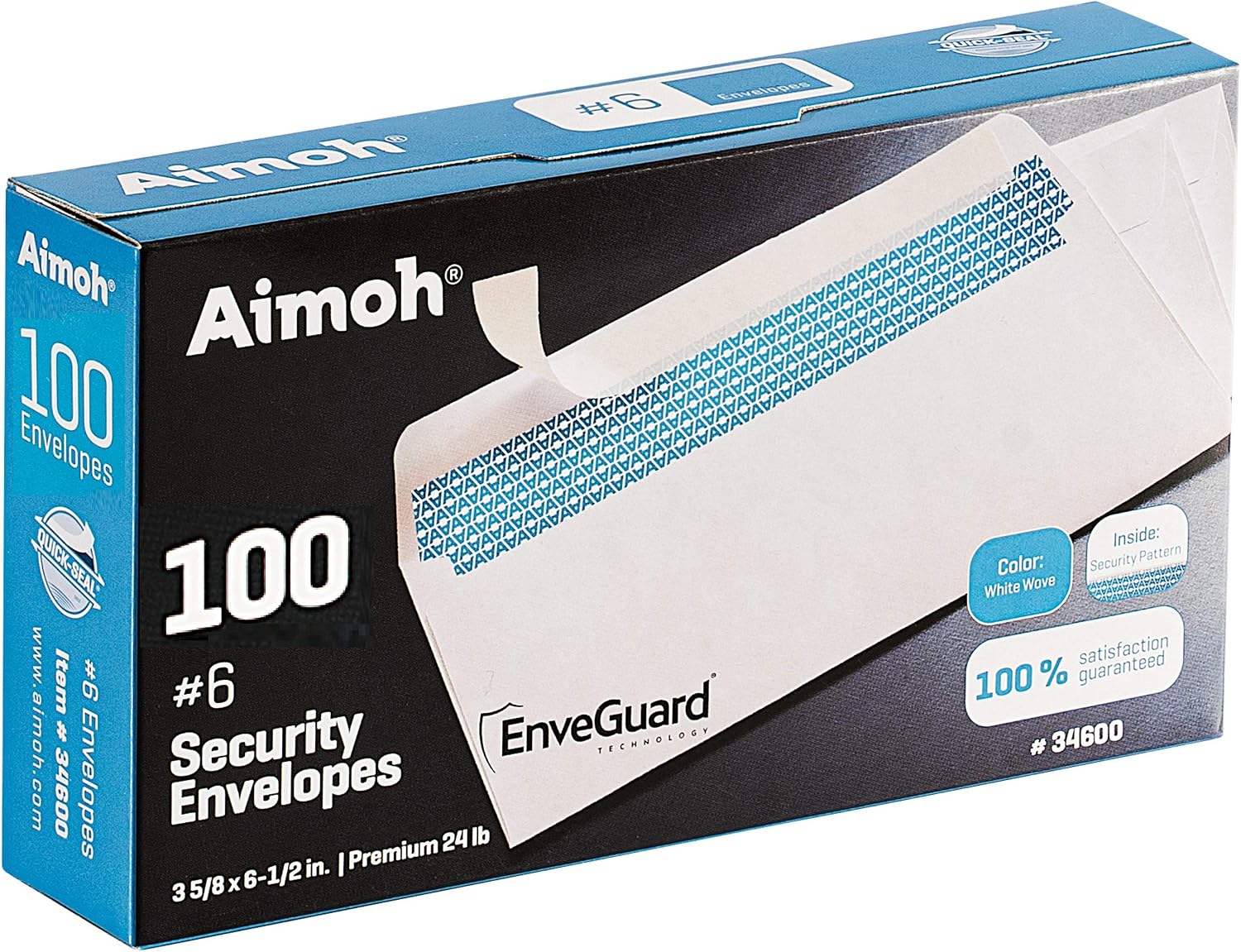 Thumbnail 1 de Aimoh #6 3/4 Security Tinted Self-Seal Envelopes, 24 lb, 100 Count