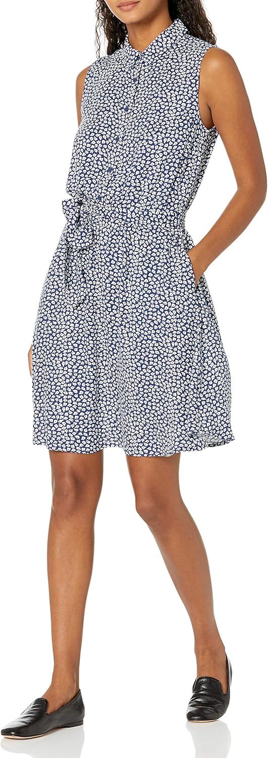 Detalle 2 de Amazon Essentials Women's Relaxed Fit Casual Sleeveless V-Neck Swing Shirt Dress