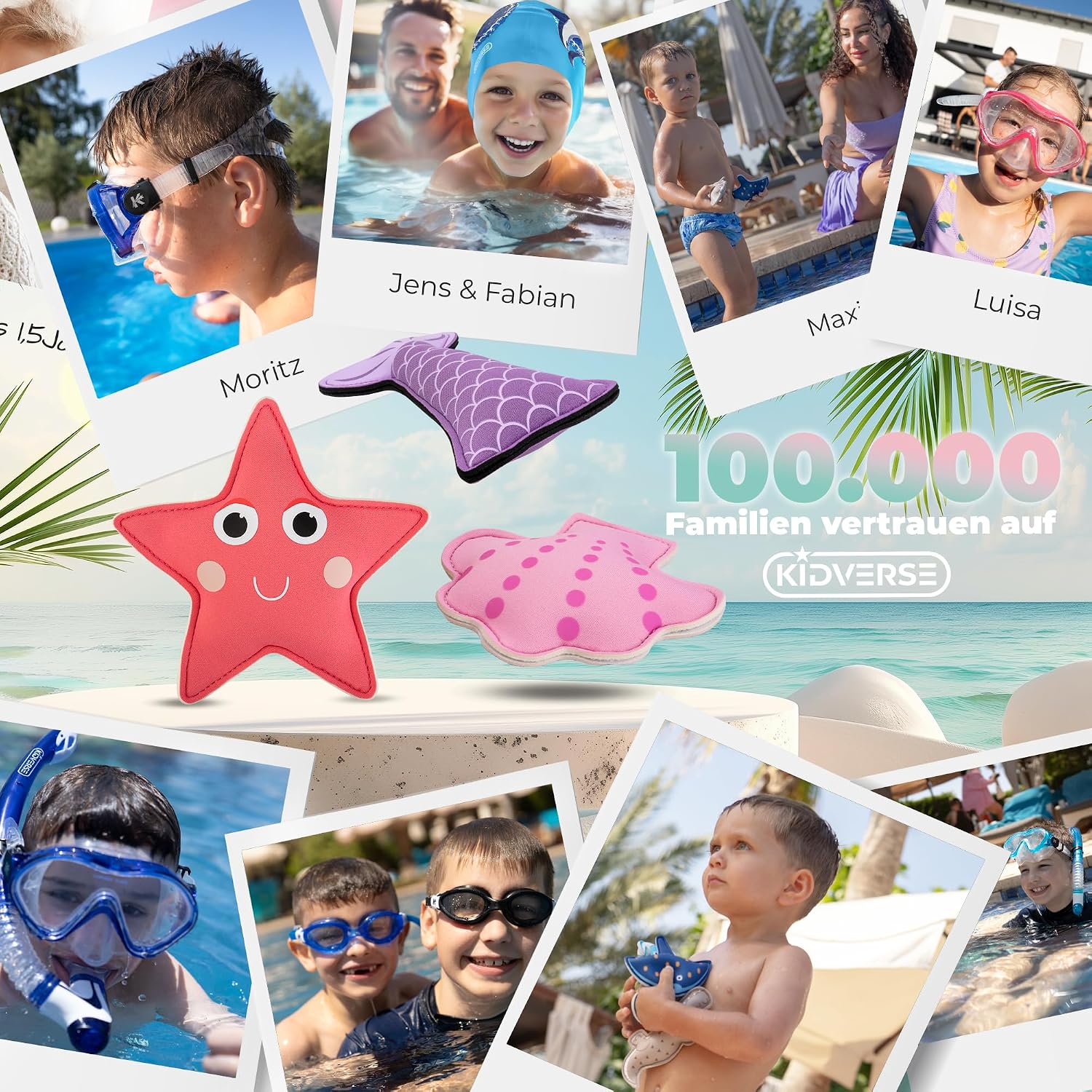 Detalle 2 de KIDVERSE Tauchtiere für Kinder (Ocean Magic Pink) – Neopren-Tauchspielzeug fürs Pool-Tauchen