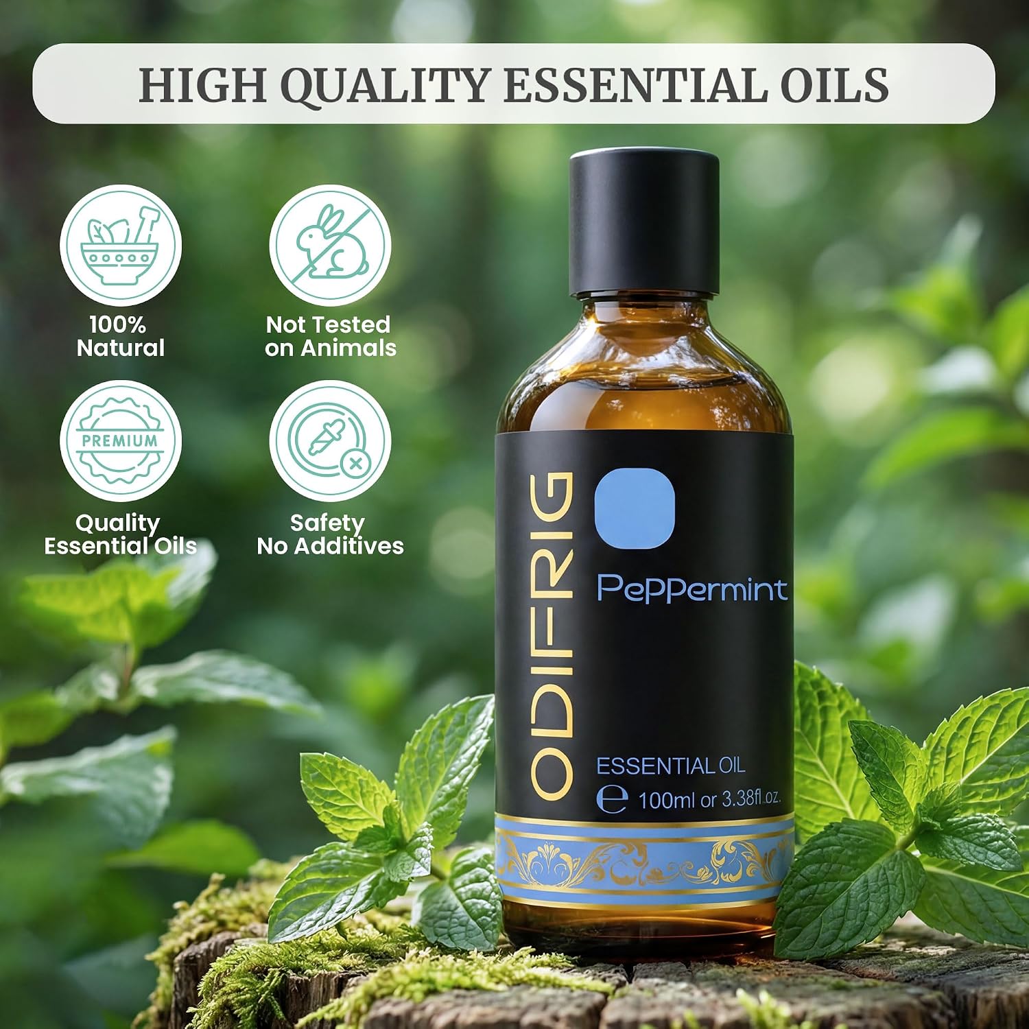 Thumbnail 1 de ODIFRIG Olio Essenziale di Menta Piperita con contagocce da 100 ml (naturale)