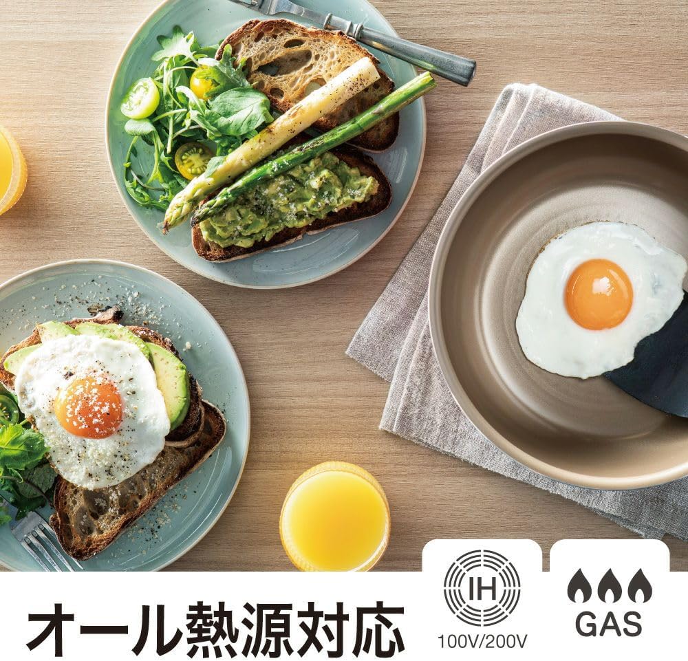 Detalle de ドウシシャ evercook EIFP26RD3 26cmフライパン IH・ガス火対応 軽量 レッド