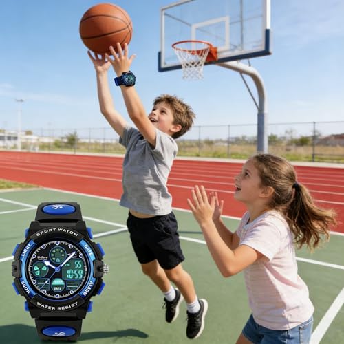 Thumbnail 6 de Urdesw Kids Digital Waterproof Watch for 6-15 Year Olds – Dual Time, Alarm, 50M Water Resistant