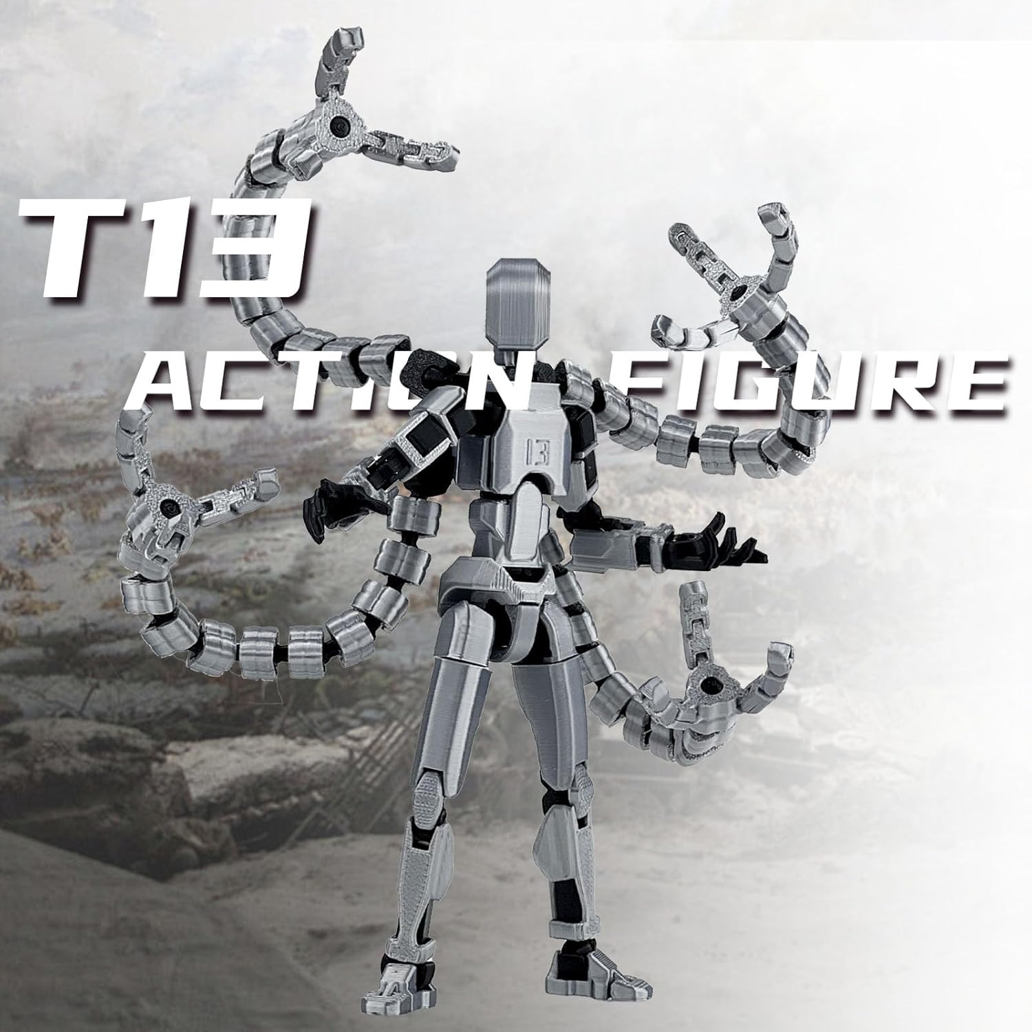 Thumbnail 6 de T13 Already Assembled Action Figure Accessories — Fully Jointed, PETG, Multi-Weapon Desktop Toy