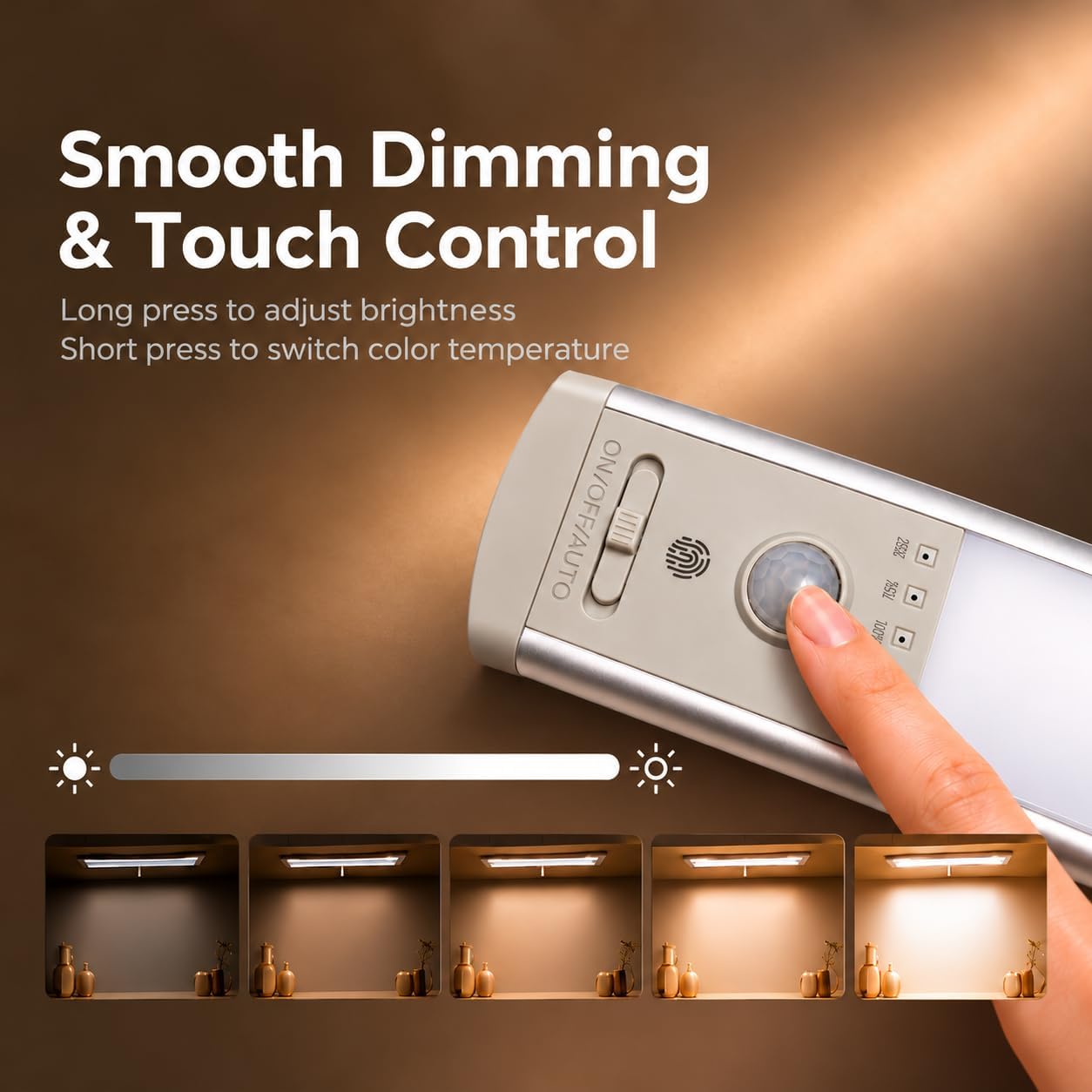 Thumbnail 4 de CPFLITA UCL-4Pack-24cm. Under-Cabinet Lights, Motion Sensor, 3 Color Temps