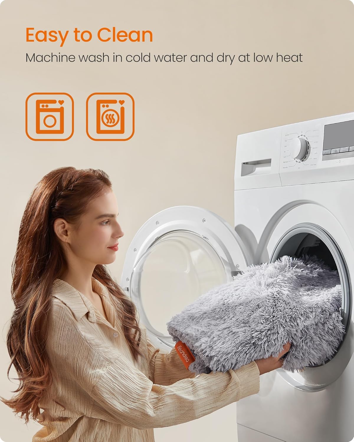 Thumbnail 4 de Feandrea Waterproof Dog Blanket (229 x 203 cm) Sherpa Fleece Reversible XXL/XXXL Grey Ombré