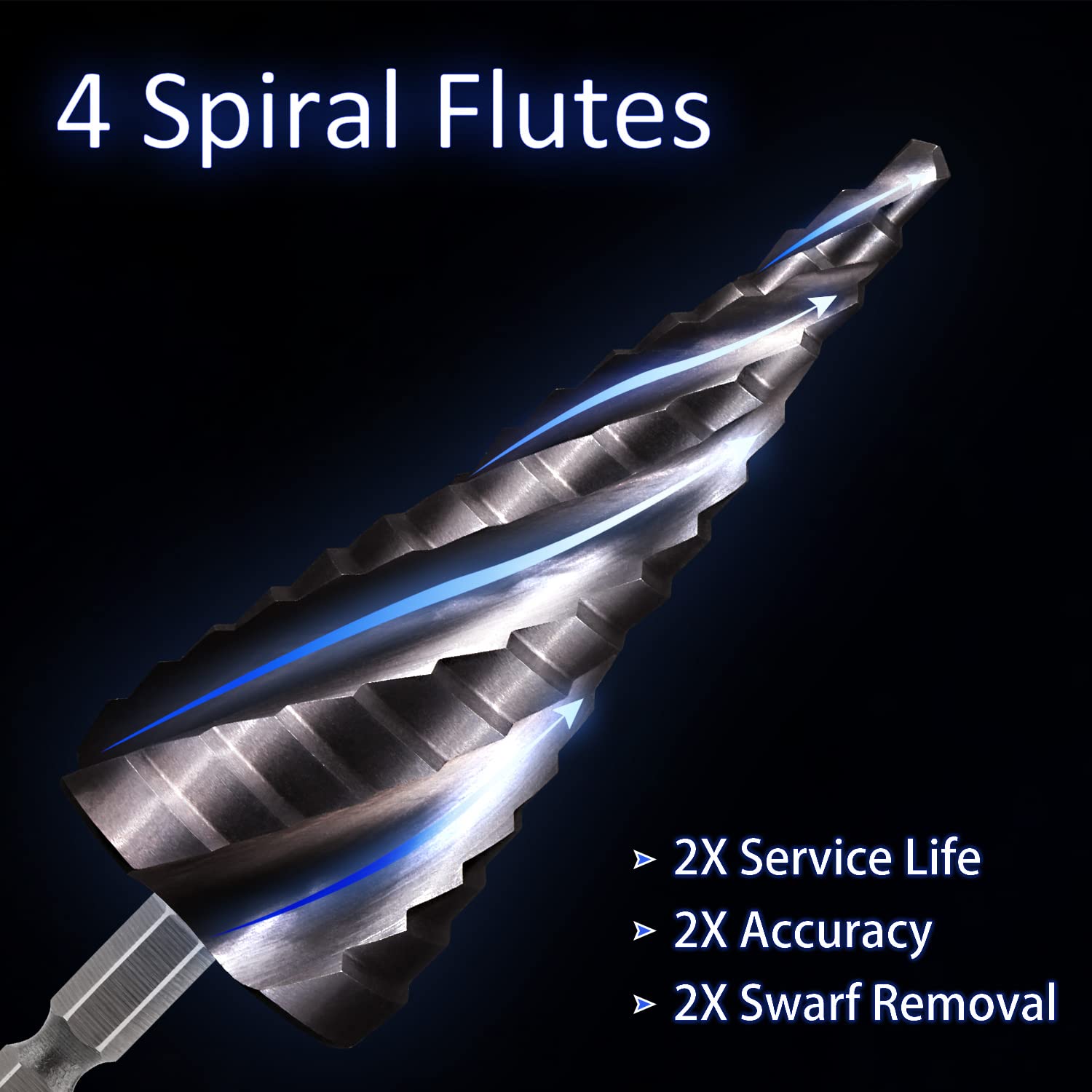 Thumbnail 2 de SS SHOVAN 3PCS HSS Step Drill Bits 4-32mm