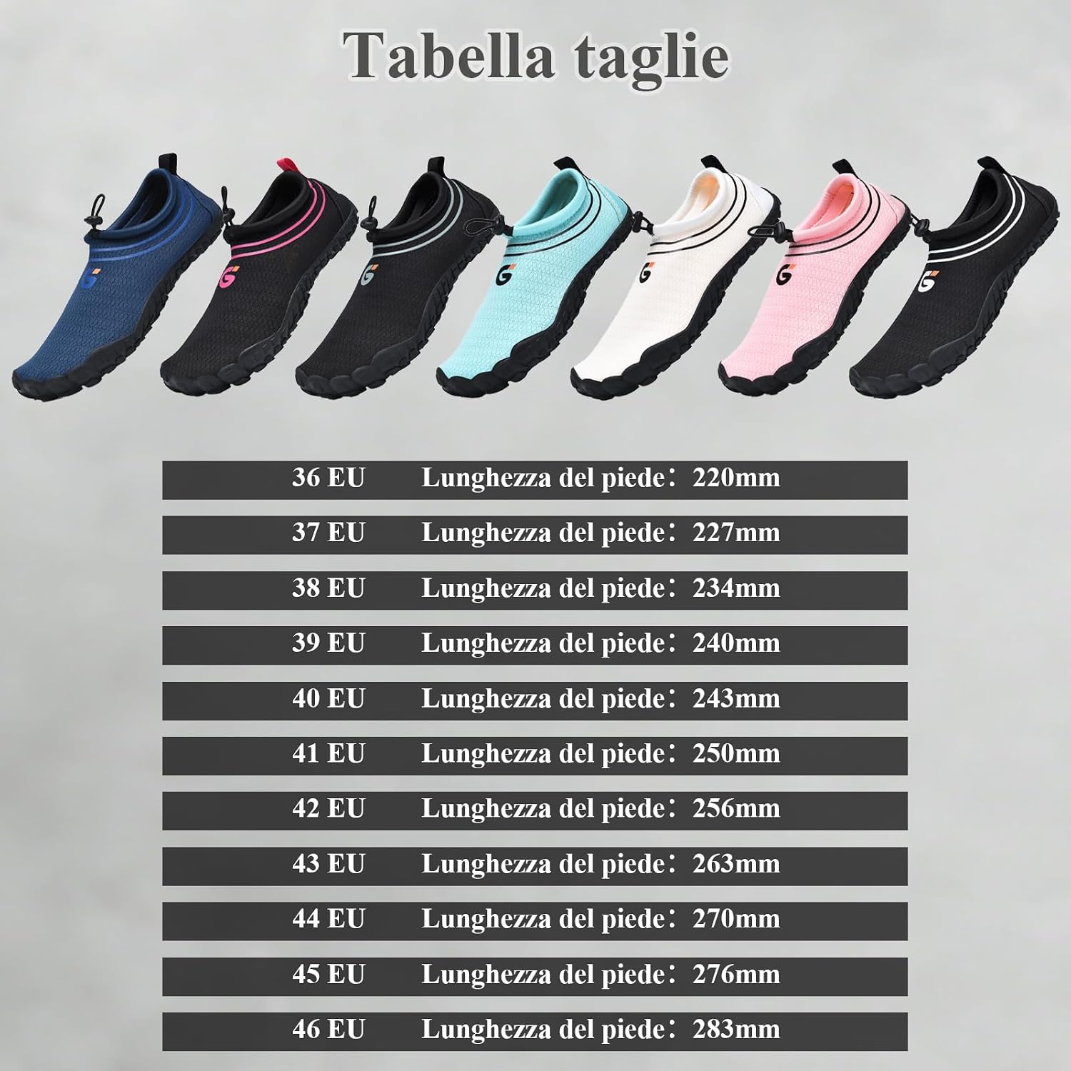 Detalle de GemChve Scarpe da Scoglio Donna e Scarpe da Acqua Uomo - Traspiranti, Asciugatura Rapida e Antiscivolo (36-46EU)