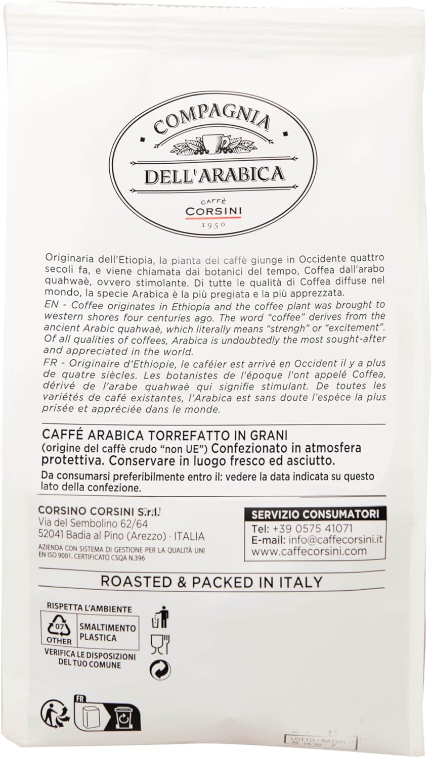 Thumbnail 1 de Caffè Corsini Compagnia dell'Arabica Tris Caffè Guatemala-Etiopia-El Salvador 100% Arabica in Grani 3 x 250 g