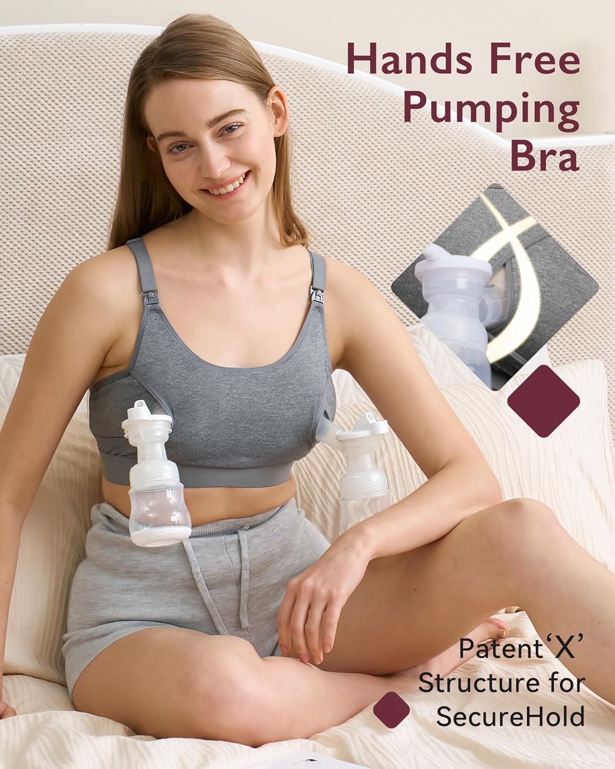 Thumbnail 1 de momcozy Hands Free Pumping Bra (Adjustable, Nursing & Pumping in One)