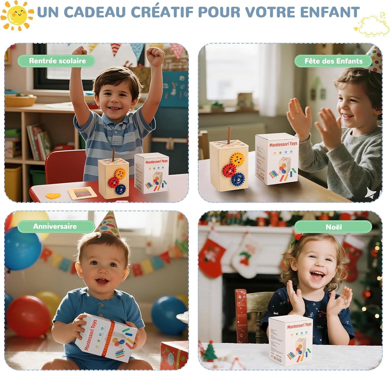 Thumbnail 6 de FMSKS Jeux Montessori — Jouet en bois pour apprendre les couleurs et les formes