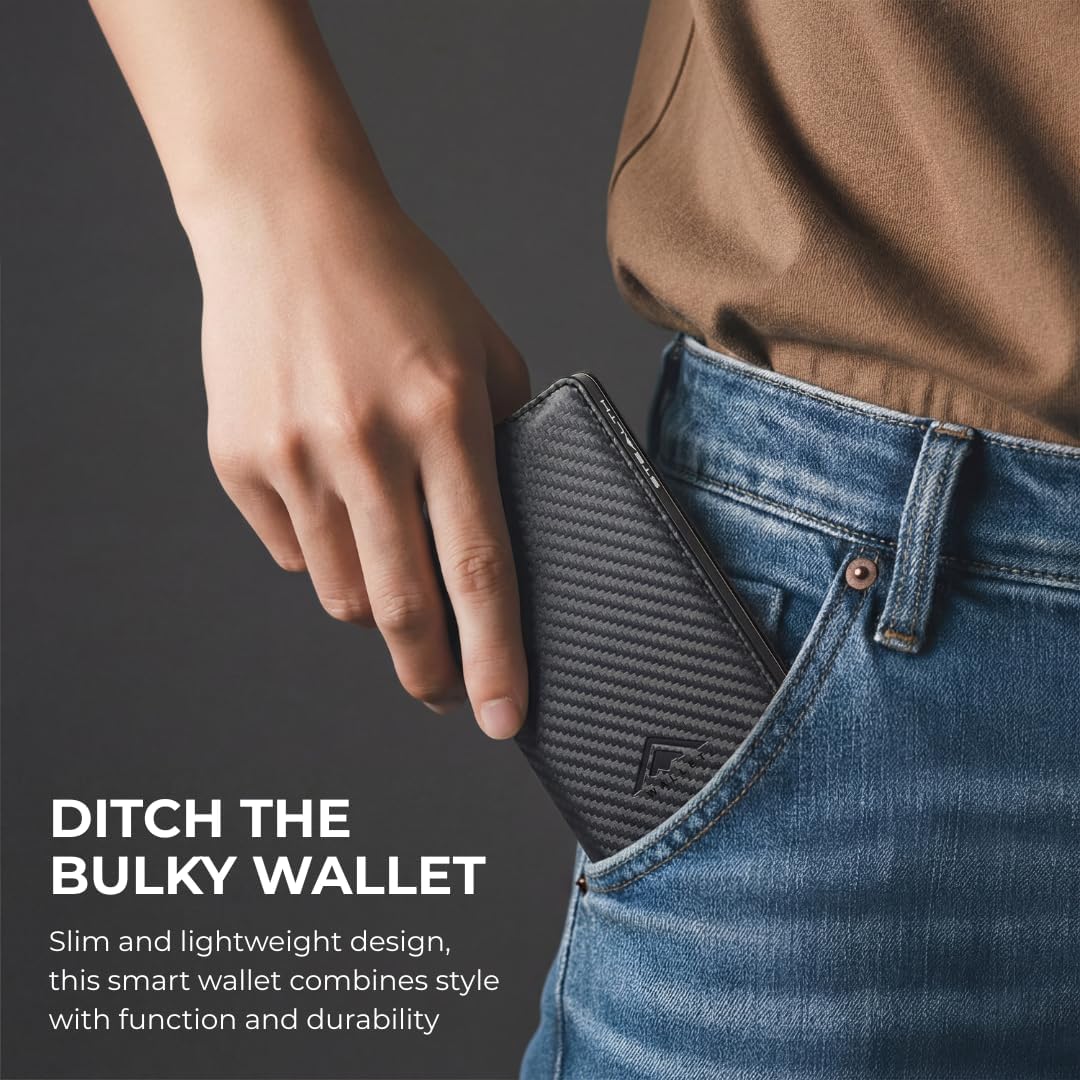 Thumbnail 5 de Stealth Wallet RFID Card Holder Wallet – Slim Aluminium and Leather Pop‑Up Card Wallet