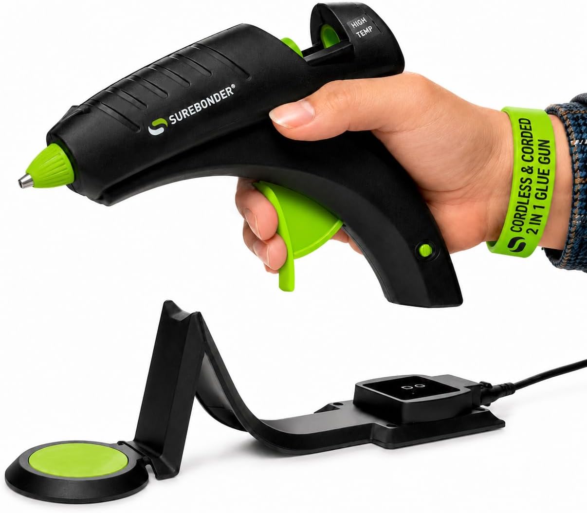 Surebonder CL-800F Cordless High-Temp Glue Gun (60W) — Full Size, 380°F, 50% More Power