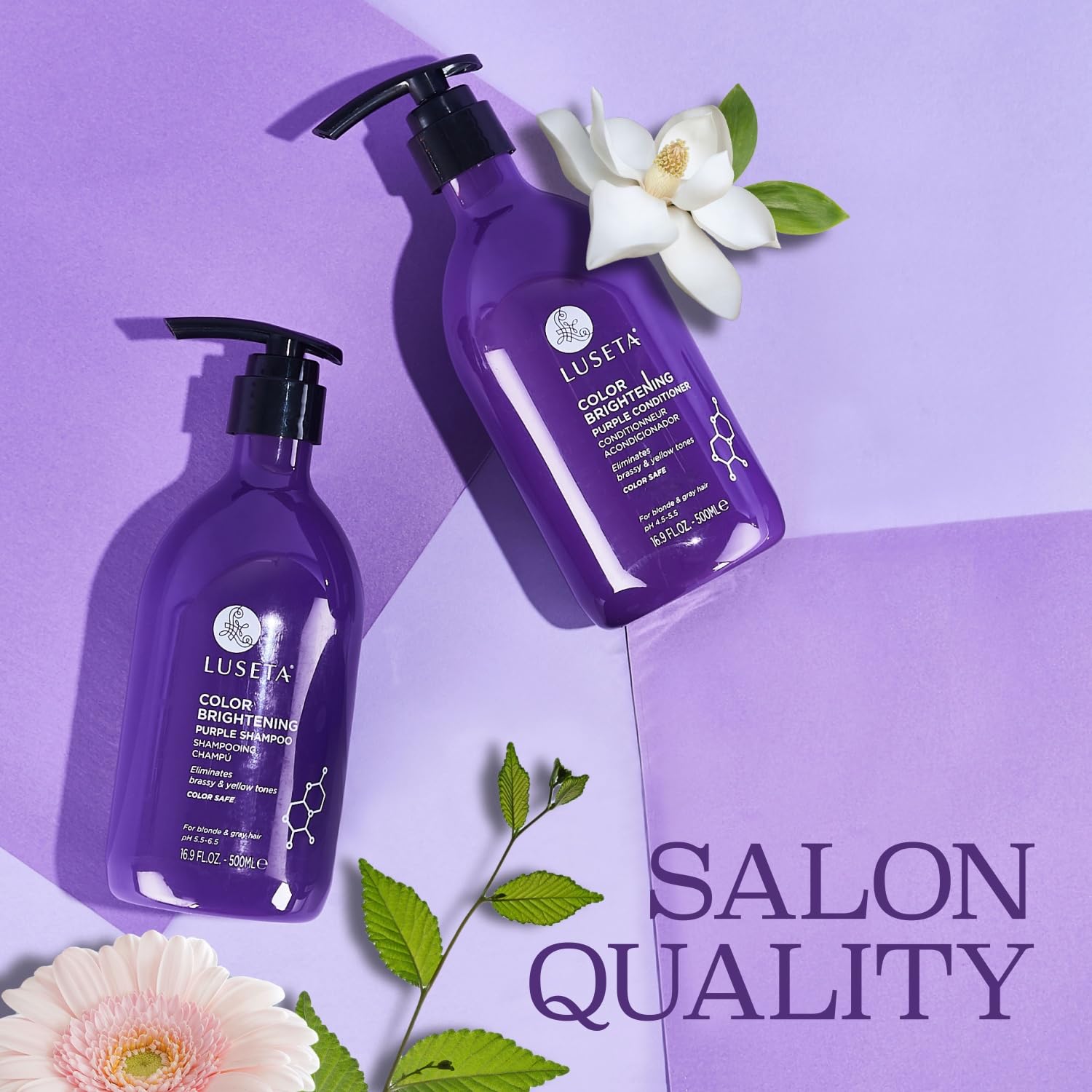 Detalle 2 de Luseta Coconut Oil Purple Shampoo & Conditioner Set for Blonde and Gray Hair