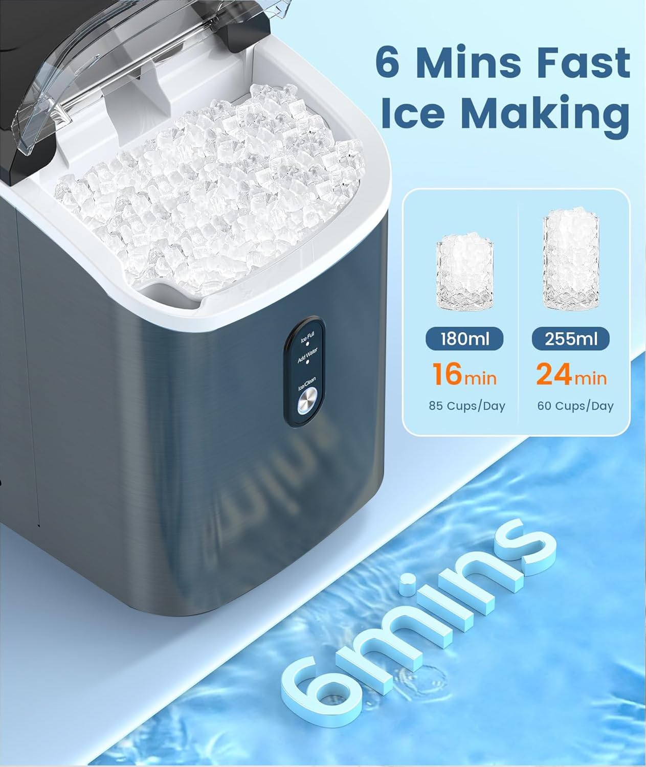Thumbnail 2 de Antarctic Star HZB-15N/S Countertop Nugget Ice Maker, 34 lbs/24h