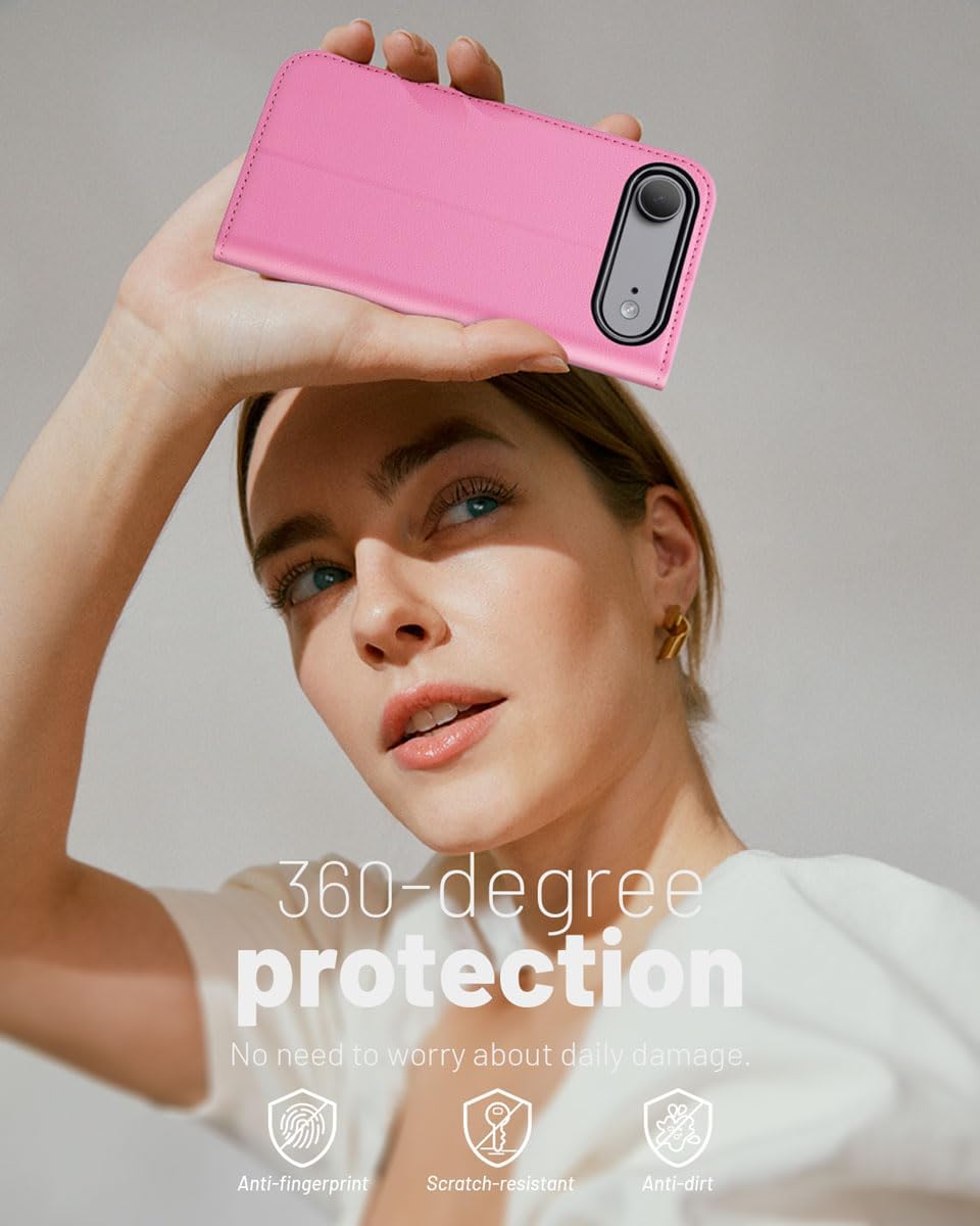 Thumbnail 6 de OCASE Lederhülle für iPhone Air 5G – Kartenfach, RFID-Schutz, Standfunktion, rosa