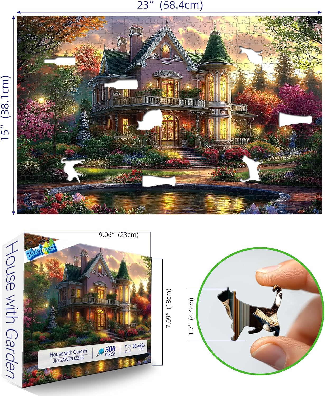 Thumbnail 1 de Victorian House Sunset 500-piece Puzzle 🧩