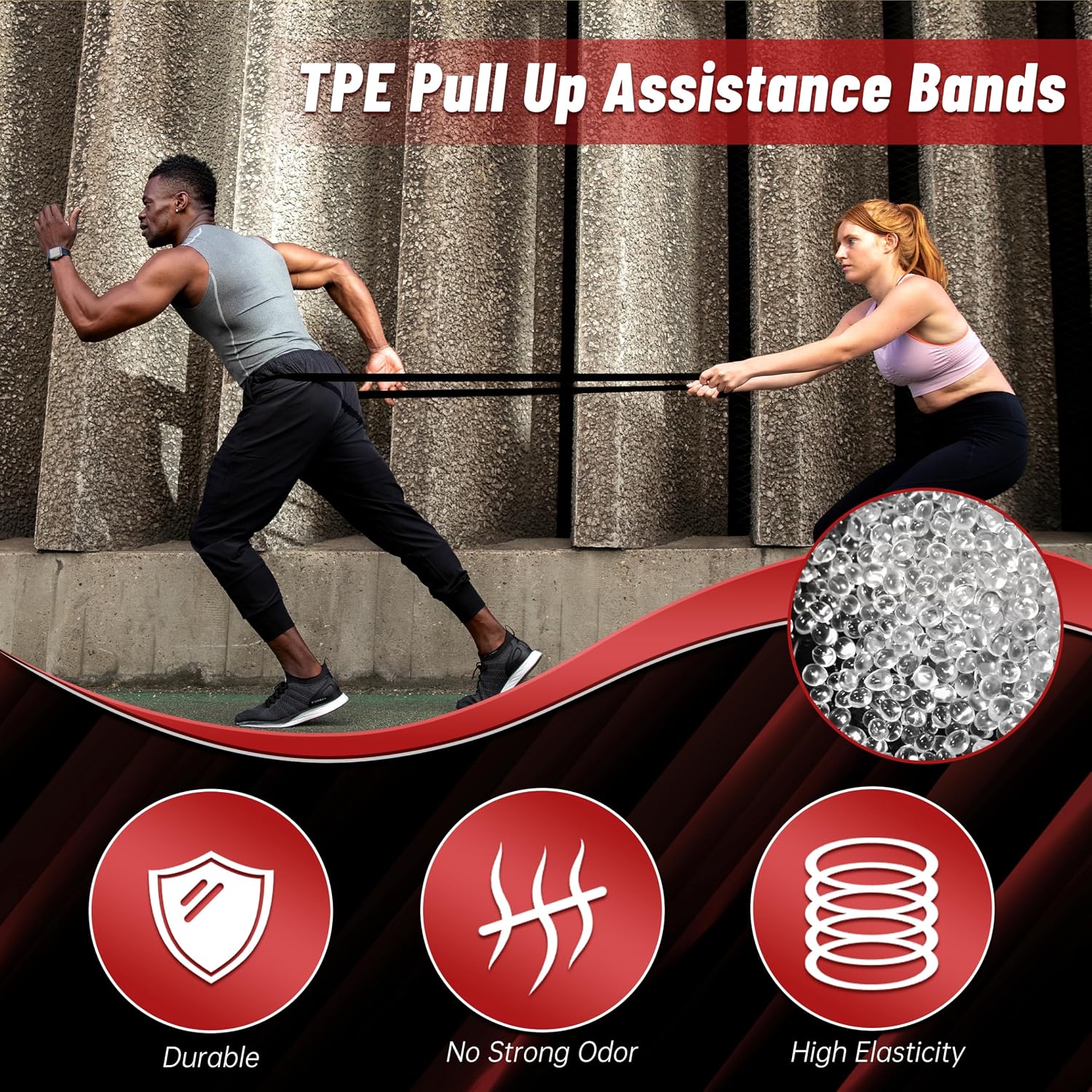 Detalle de Pull Up Assistance Bands – 5-Set Resistance Bands for Full-Body Training