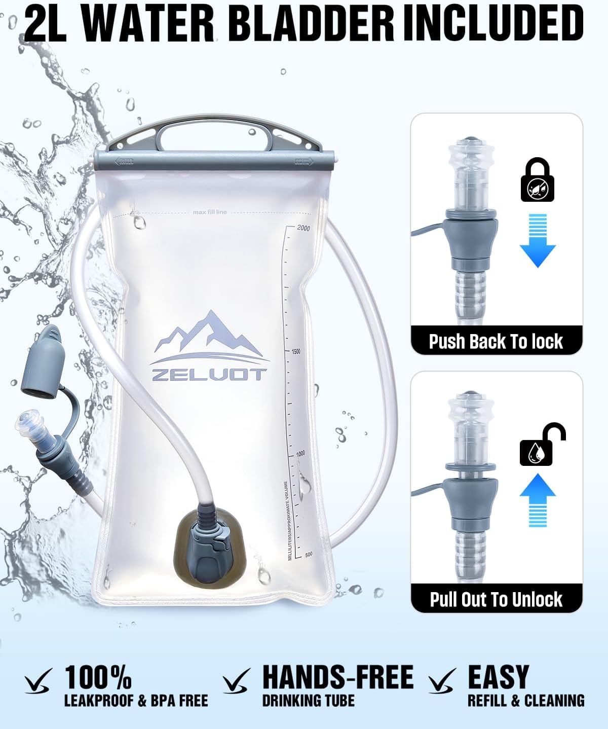 Thumbnail 5 de Zelvot Running Vest 2L Hydration Pack