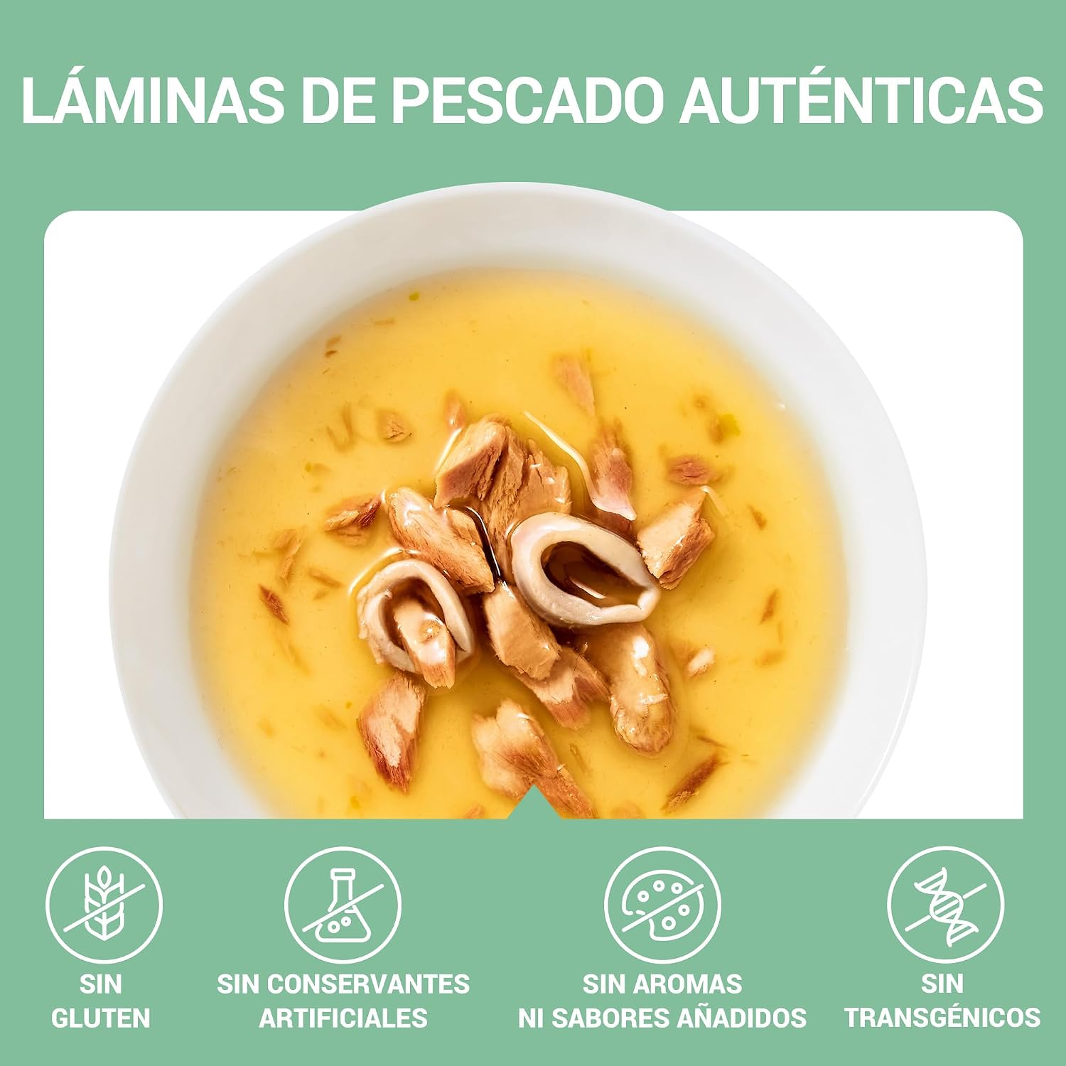 Detalle de Schesir Sopa con Filetes de Atún y Calamares para Gatos — 12 x 40 g