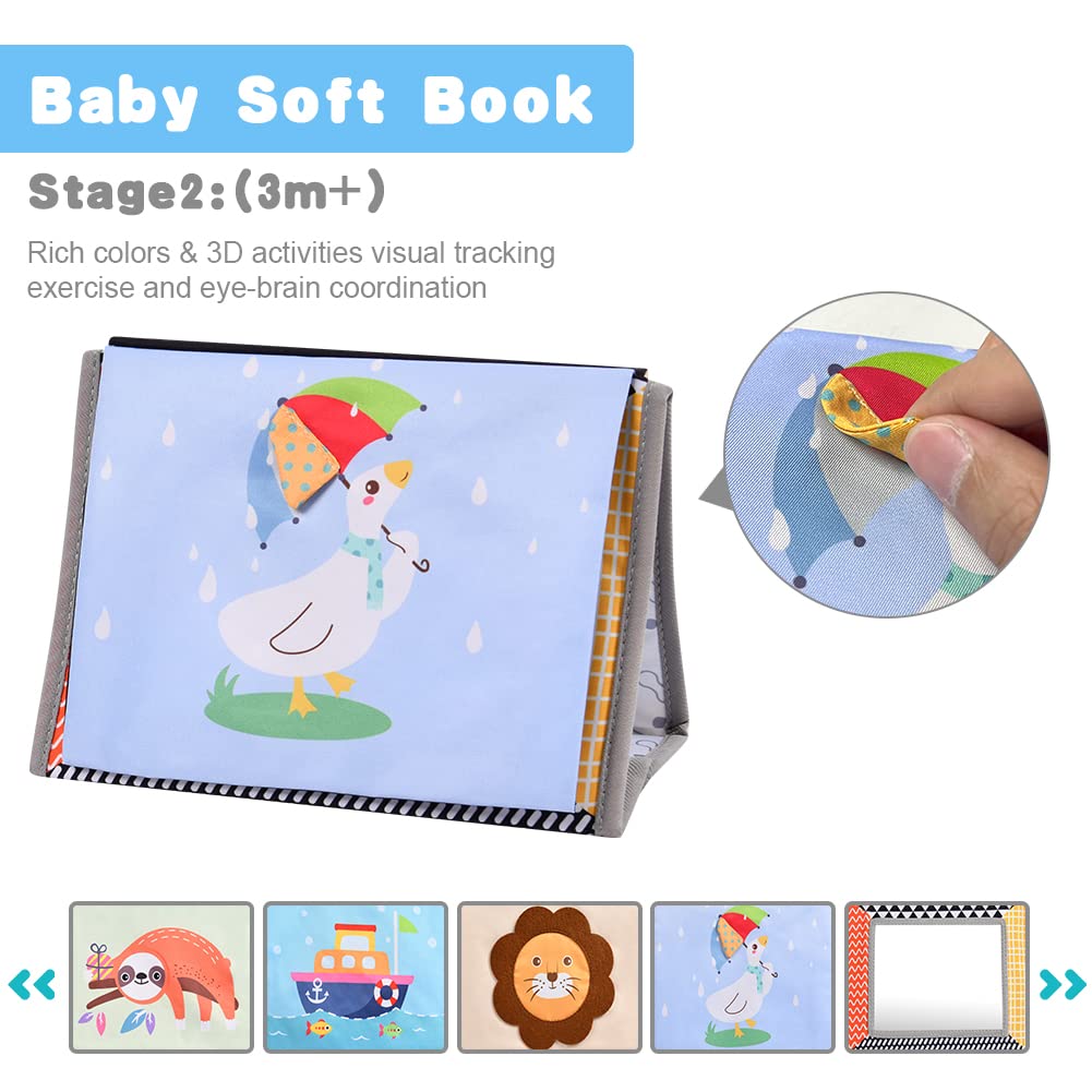 Detalle de Aolso Baby Spiegel mit Knisterbuch – Faltbares Spielzeug für 0–12 Monate
