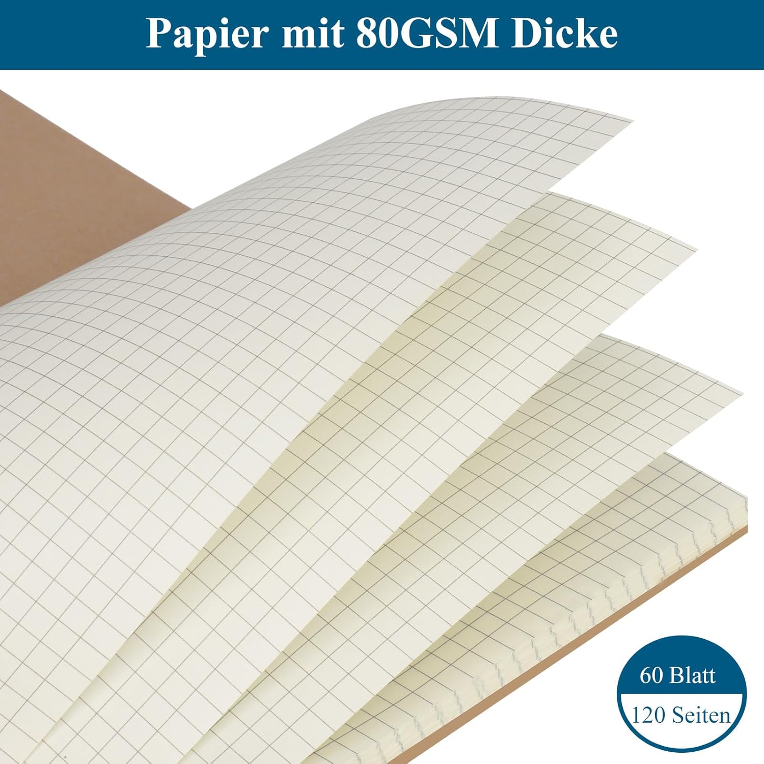 Thumbnail 2 de ZCZN Notizbuch A5 kariert 60 Blatt 📒