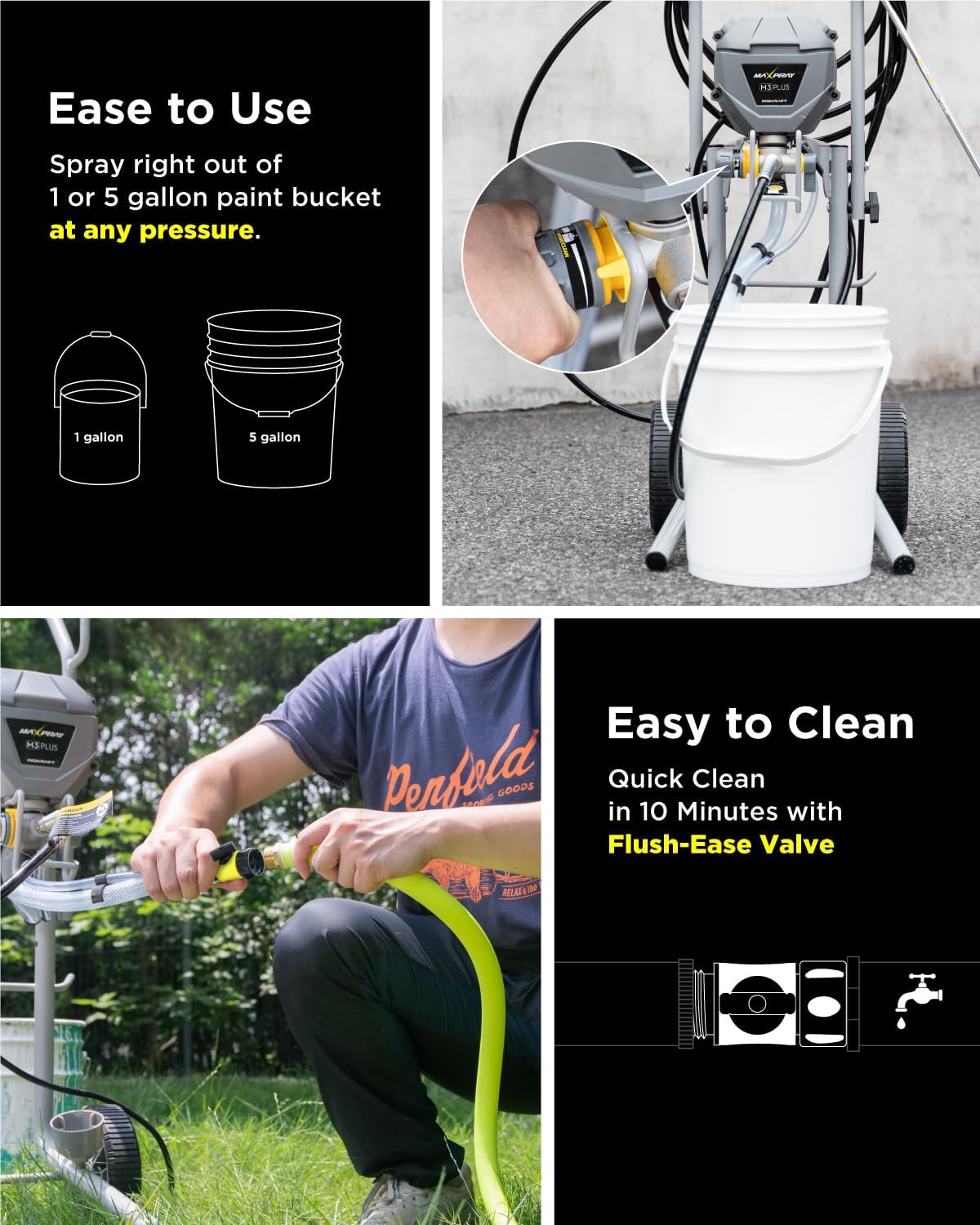 Detalle de InoKraft MaXpray M3 Cart Airless Paint Sprayer, 3300 PSI, 0.33 GPM