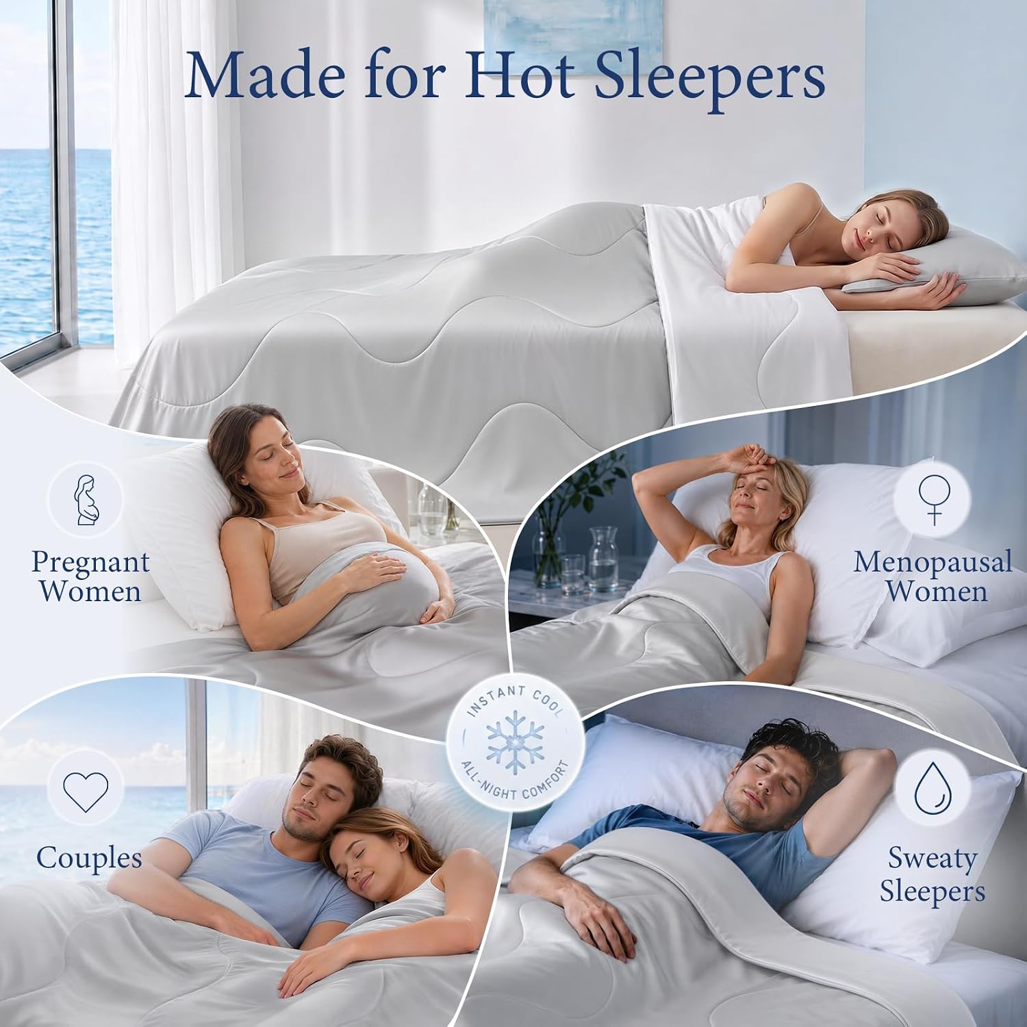 Thumbnail 4 de Vine Voice Cooling Comforter for Hot Sleepers, Queen 90x90, True Red