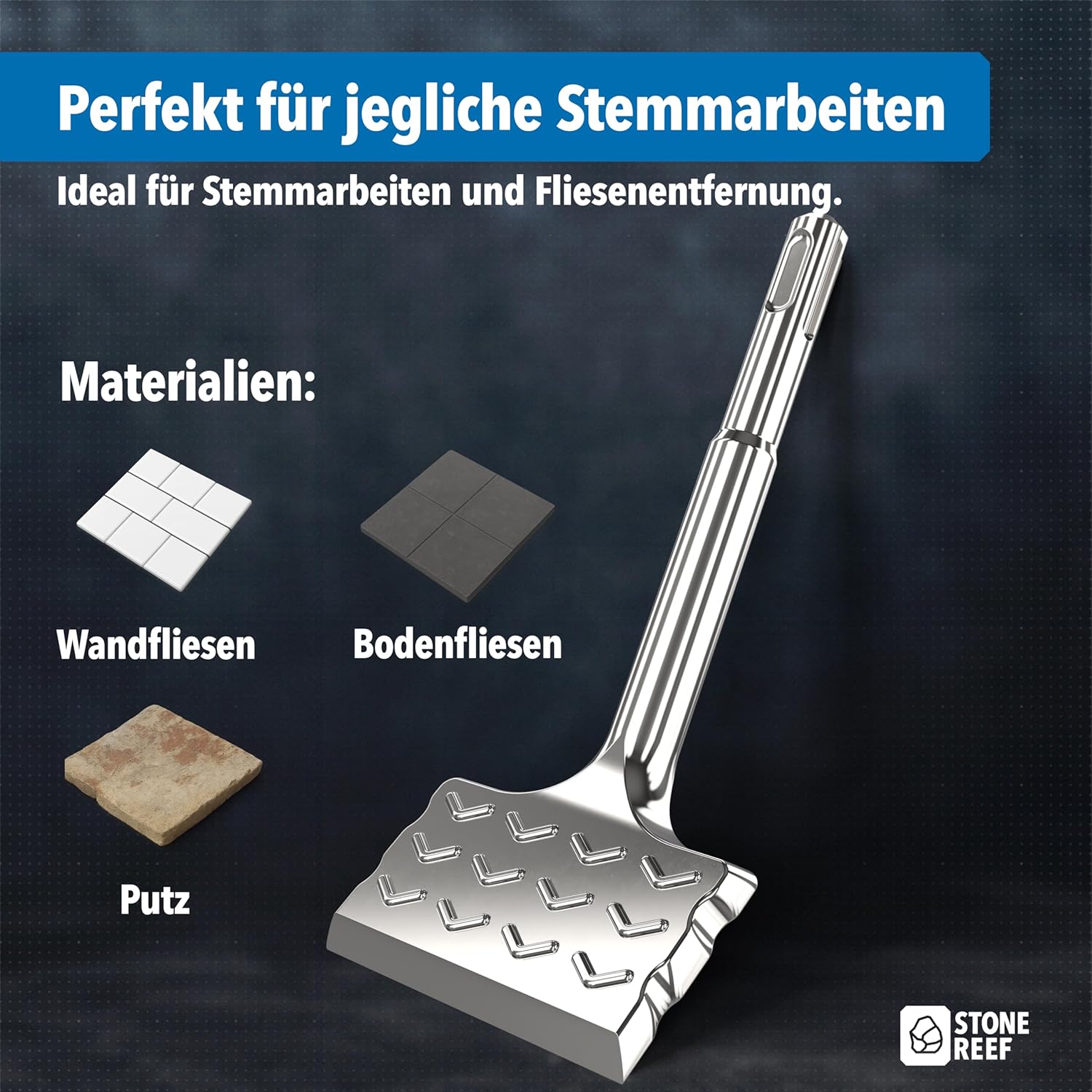 Thumbnail 5 de Fliesenmeißel SDS-Plus [165x75mm] 28° abgewinkelt Breitmeißel – geeignet für Fliesenentfernung