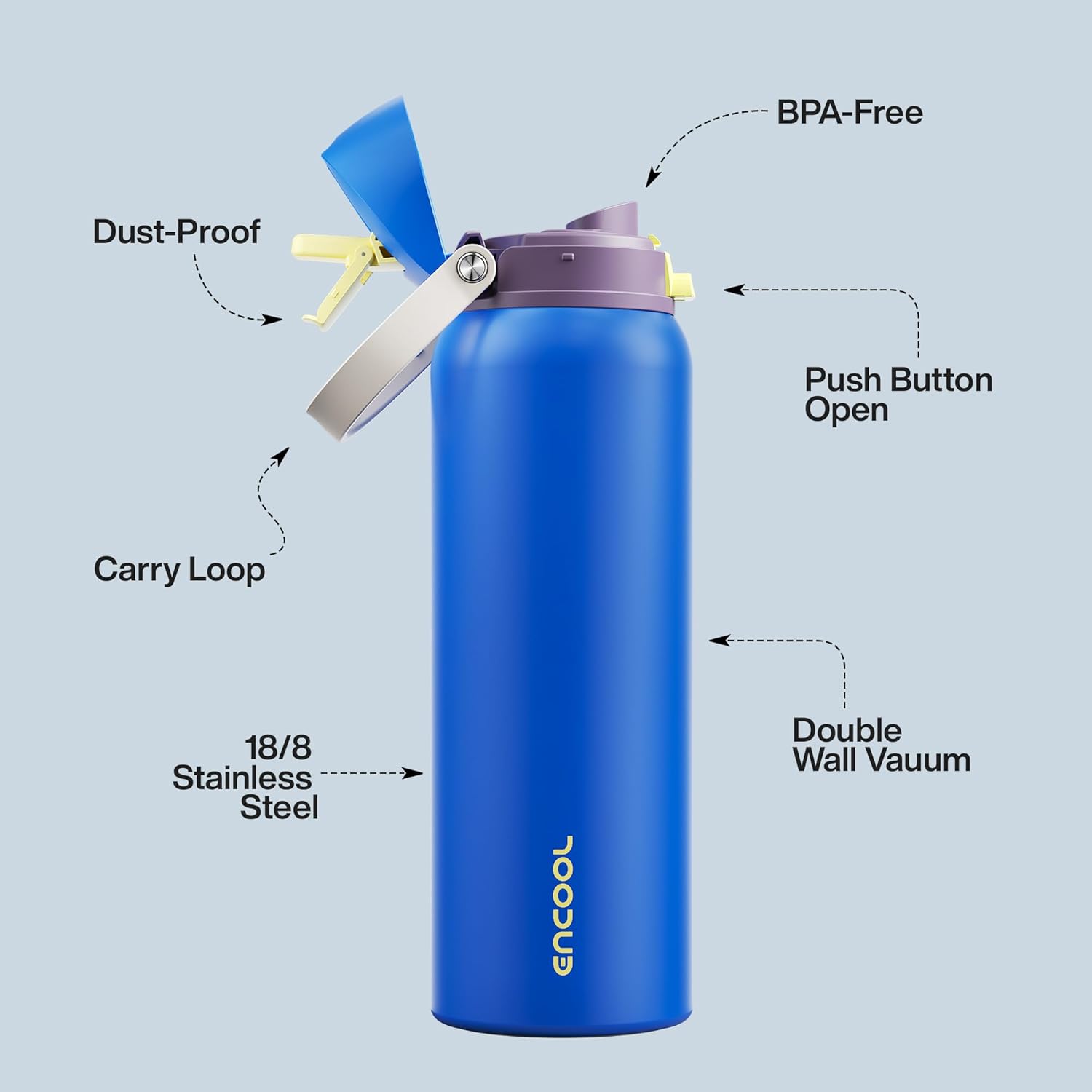 Detalle 2 de Encool Stainless Steel 40 oz Insulated Bottle 🚰