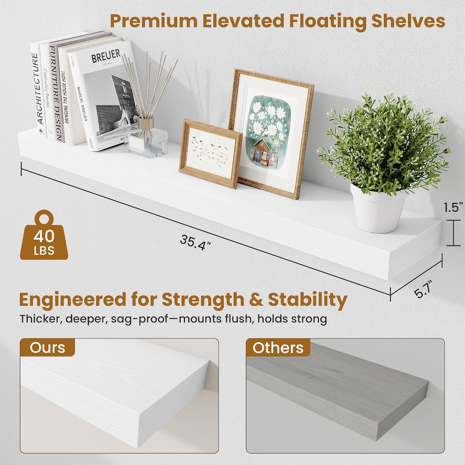 Thumbnail 1 de Fun Memories Floating Shelves, 36-inch